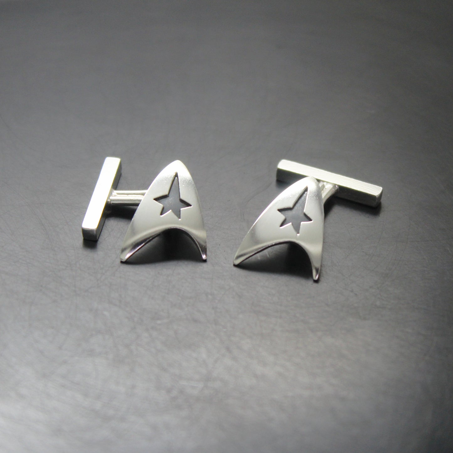 Insignia Delta de la Flota Estelar, Star Trek gemelos en plata 925