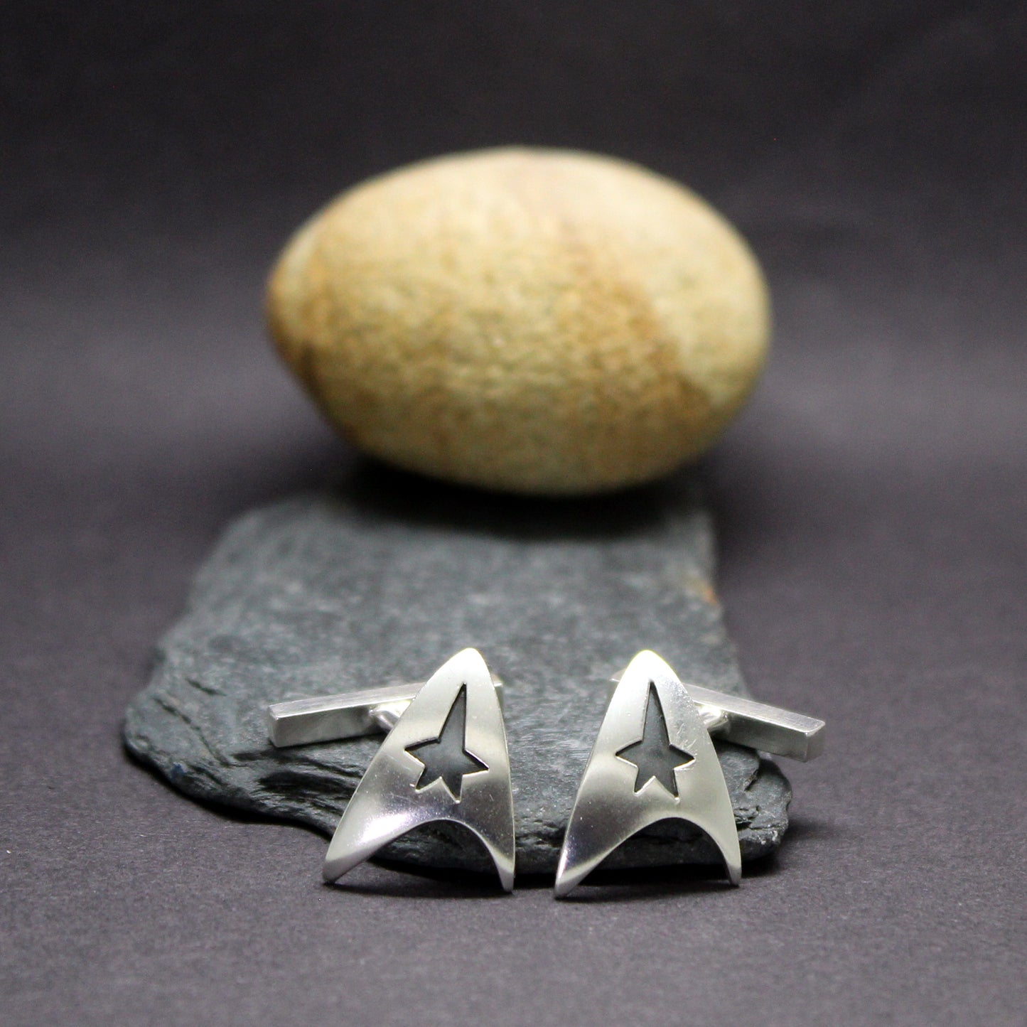 Insignia Delta de la Flota Estelar, Star Trek gemelos en plata 925