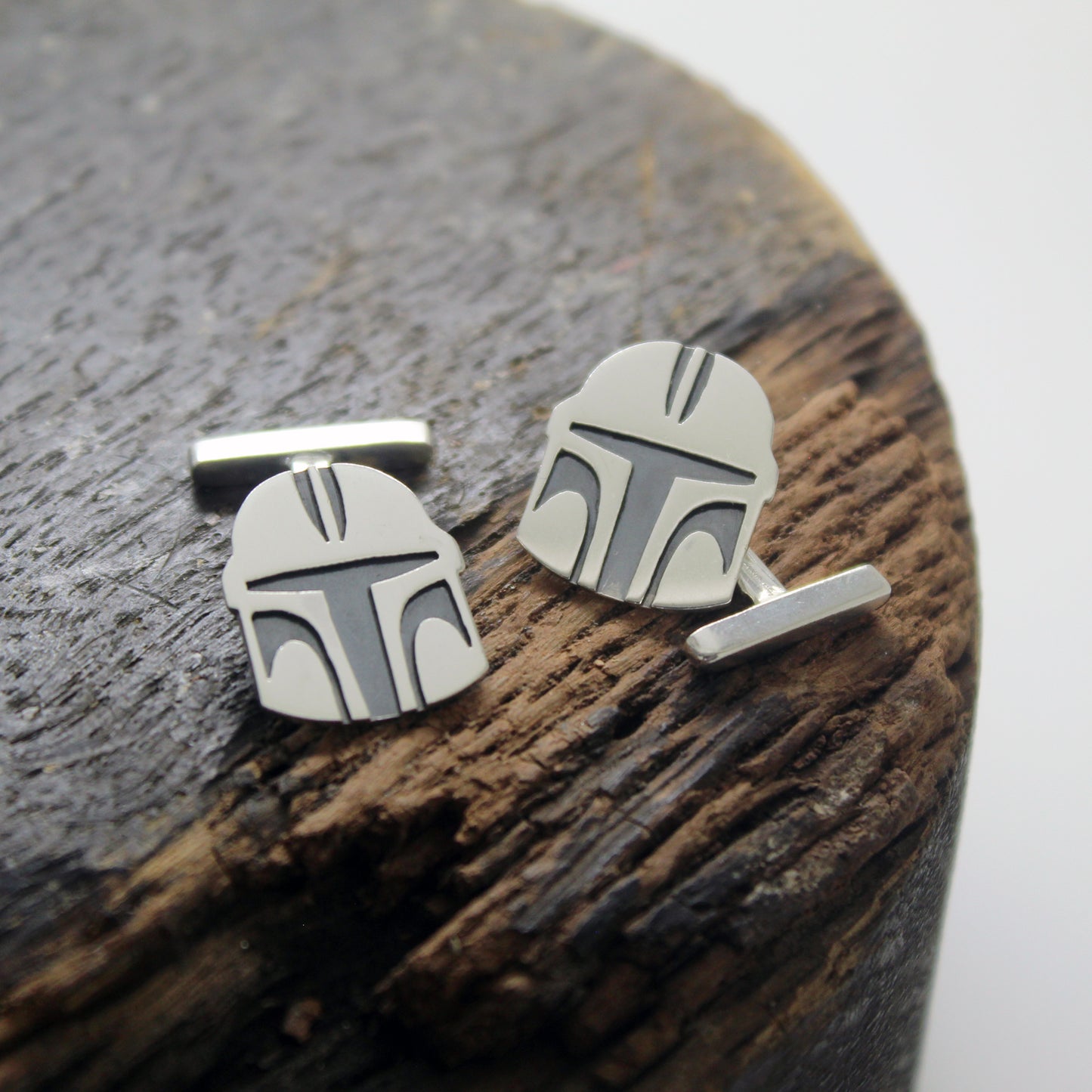 Gemelos casco The Mandalorian Cosplay en plata 925