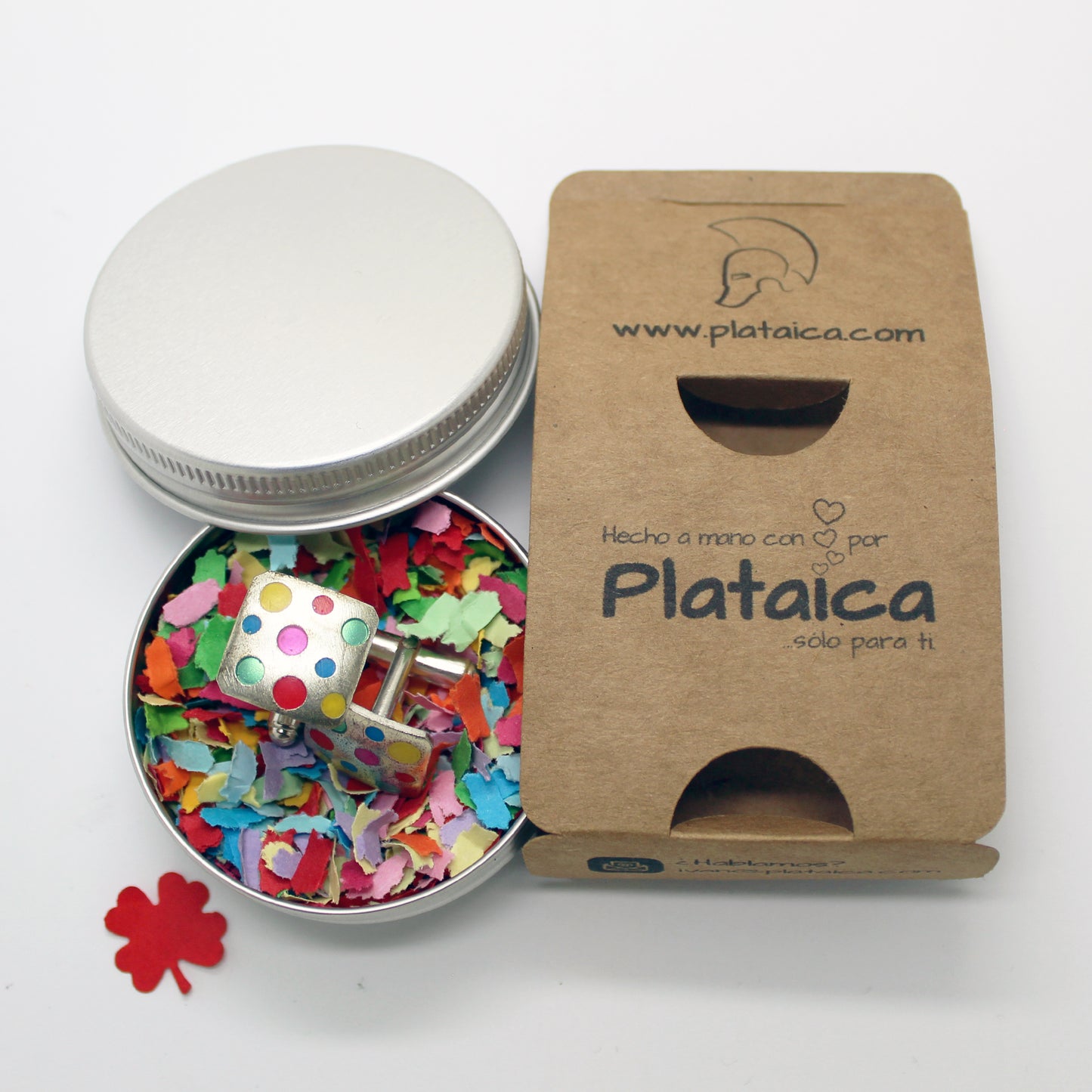 Gemelos con colores en plata 925