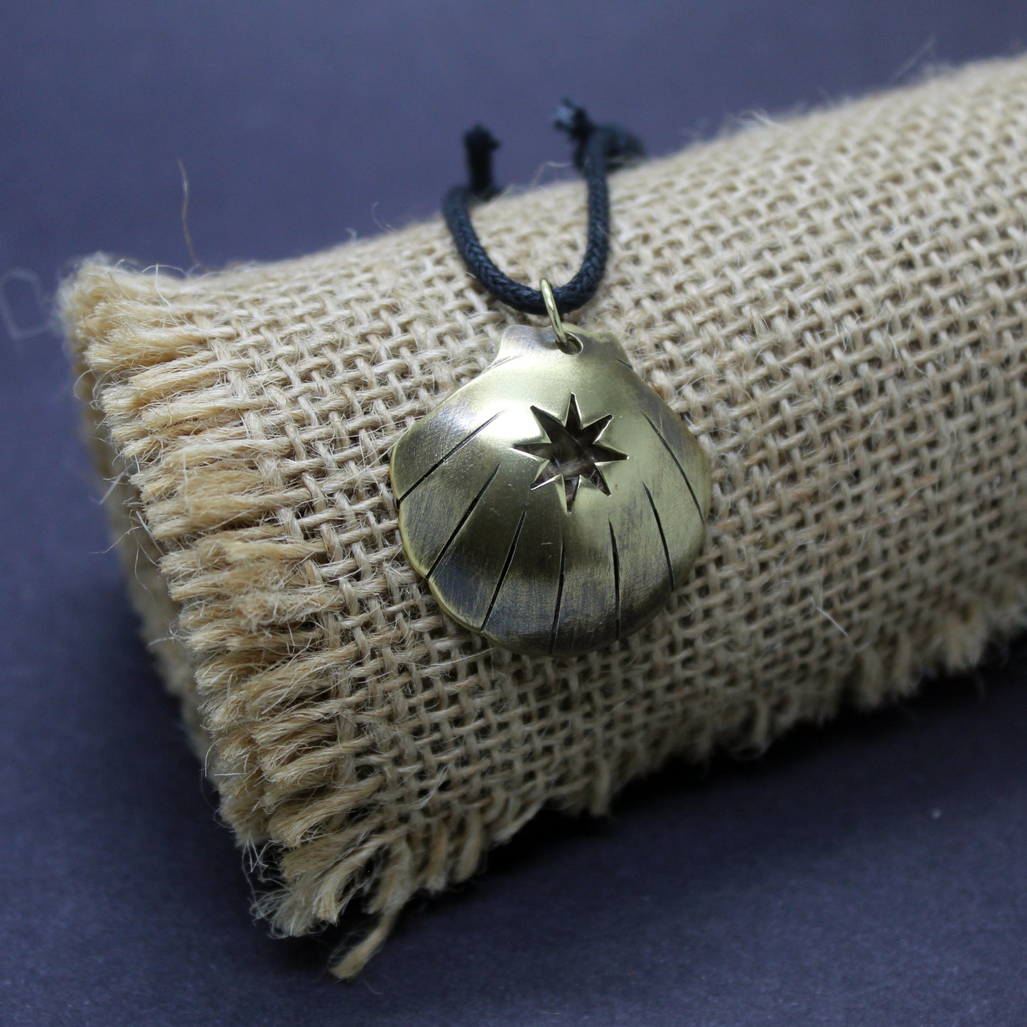 Shell of the Camino de Santiago with Lizarra Star, brass pendant