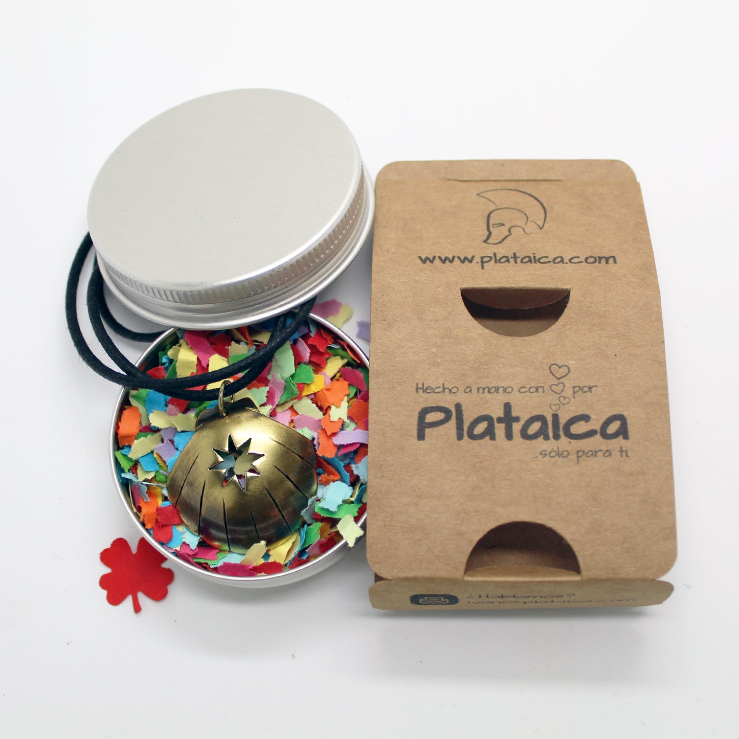 Shell of the Camino de Santiago with Lizarra Star, brass pendant