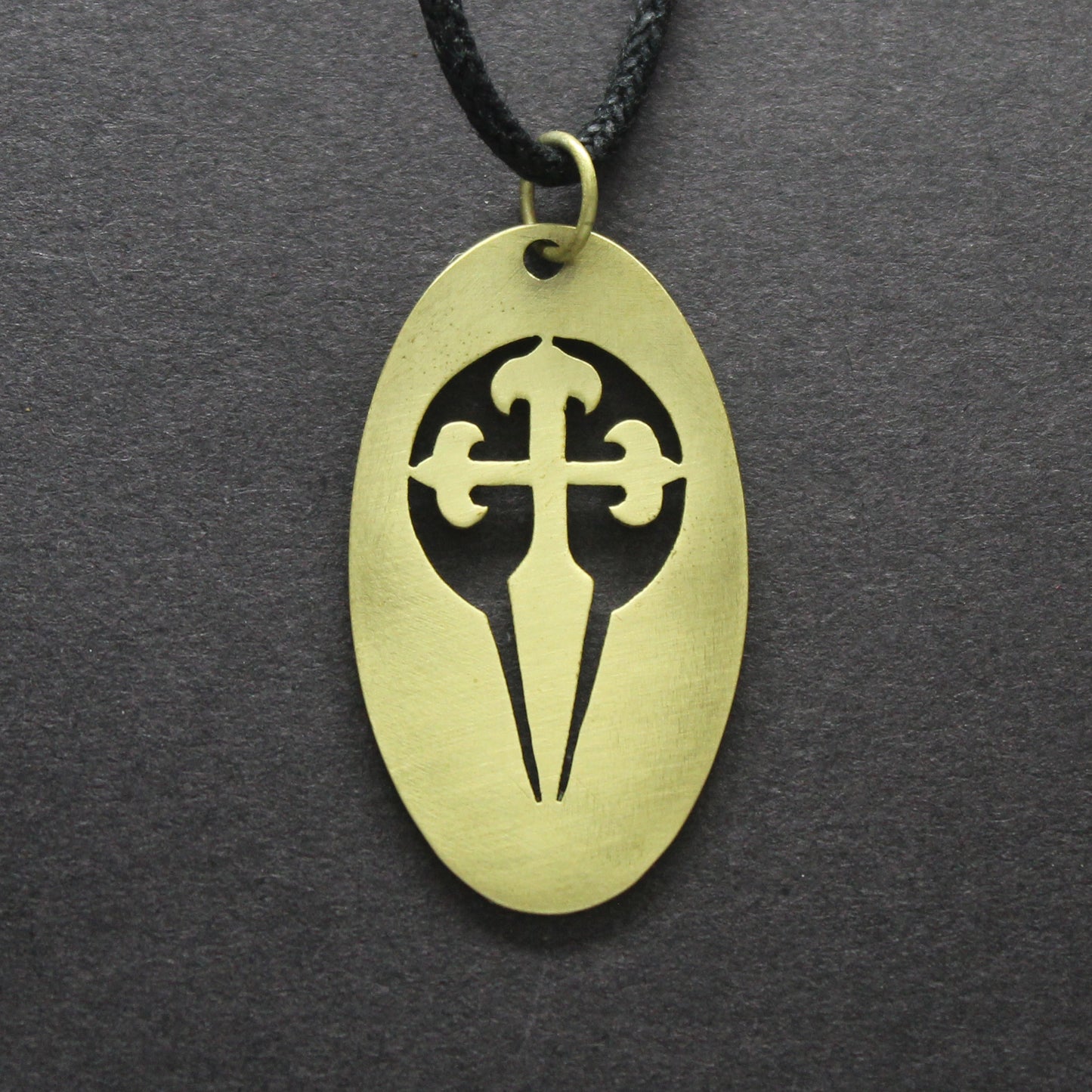 Oval medal with Cross of Santiago, brass pendant