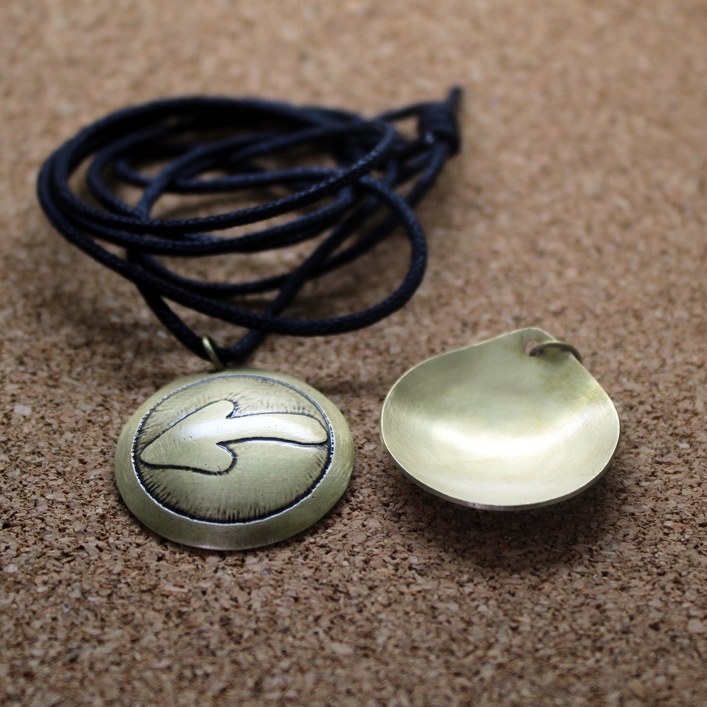 Arrow of the Camino de Santiago, brass pendant