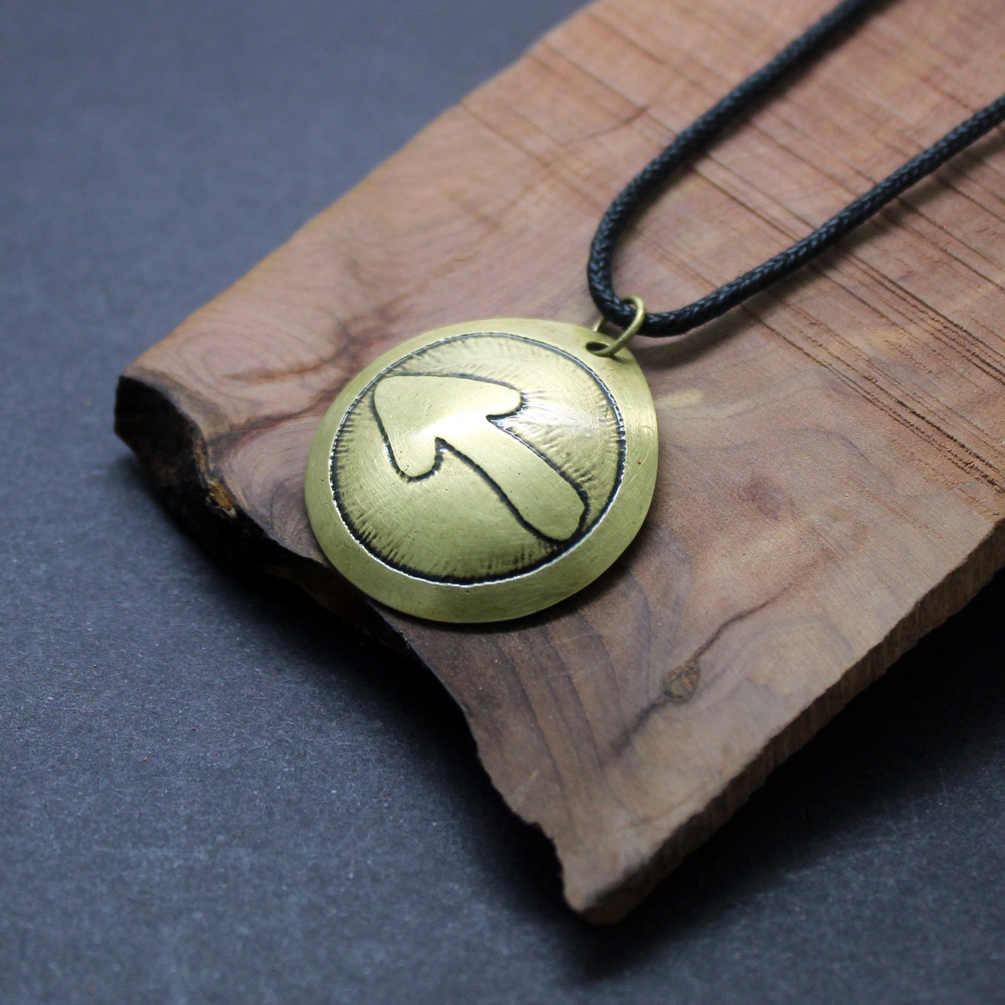 Arrow of the Camino de Santiago, brass pendant