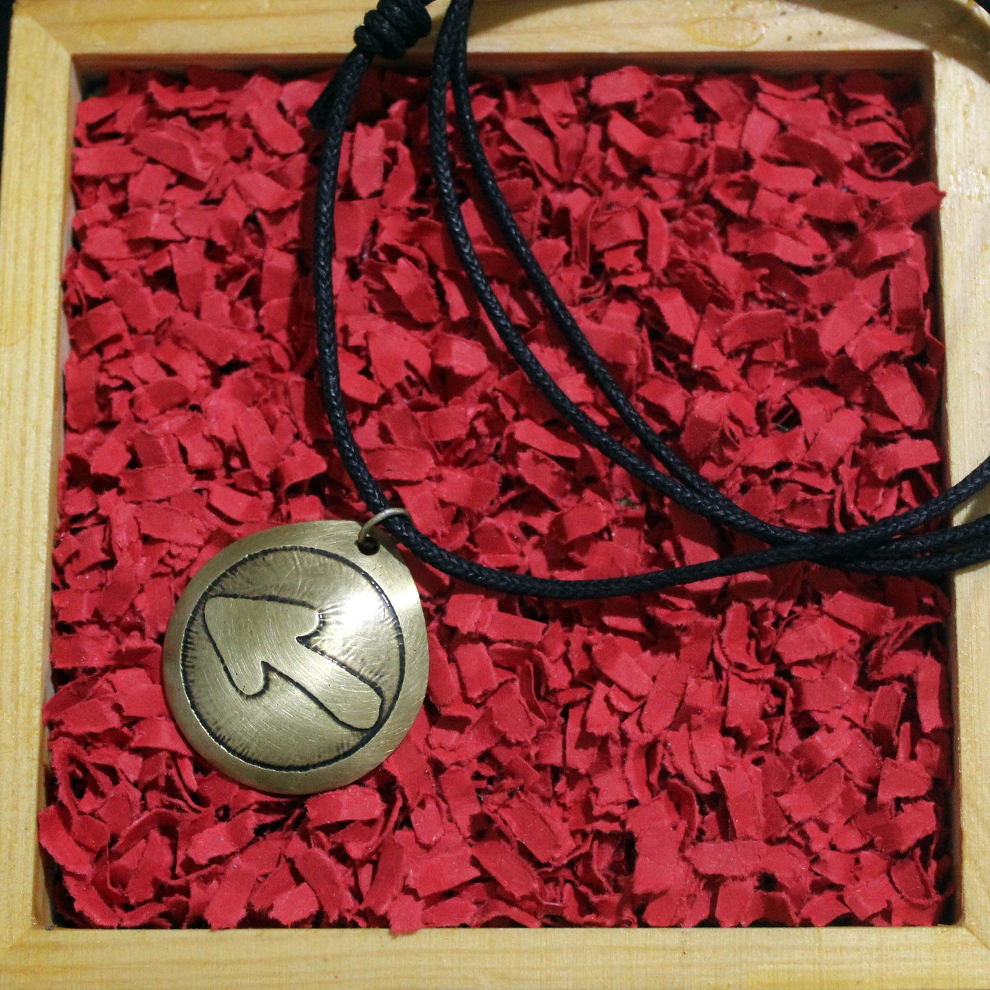 Arrow of the Camino de Santiago, brass pendant