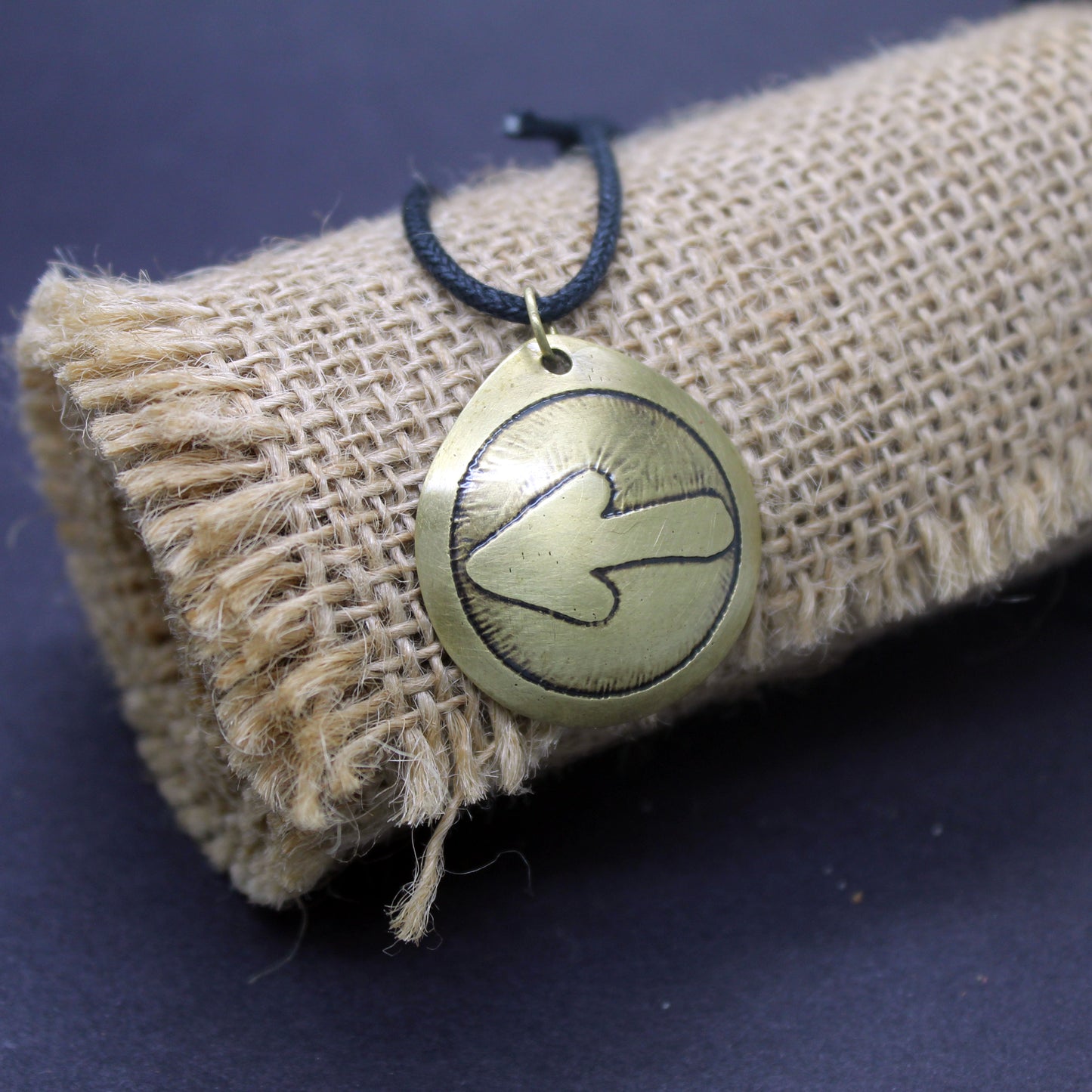 Arrow of the Camino de Santiago, brass pendant