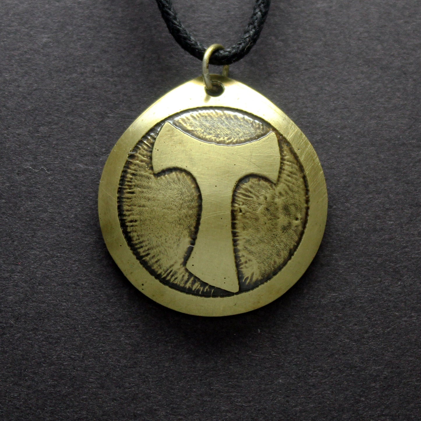 Tau of the Camino de Santiago brass pendant