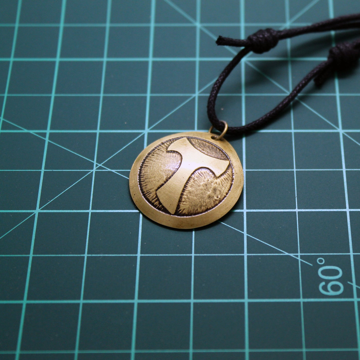 Tau of the Camino de Santiago brass pendant