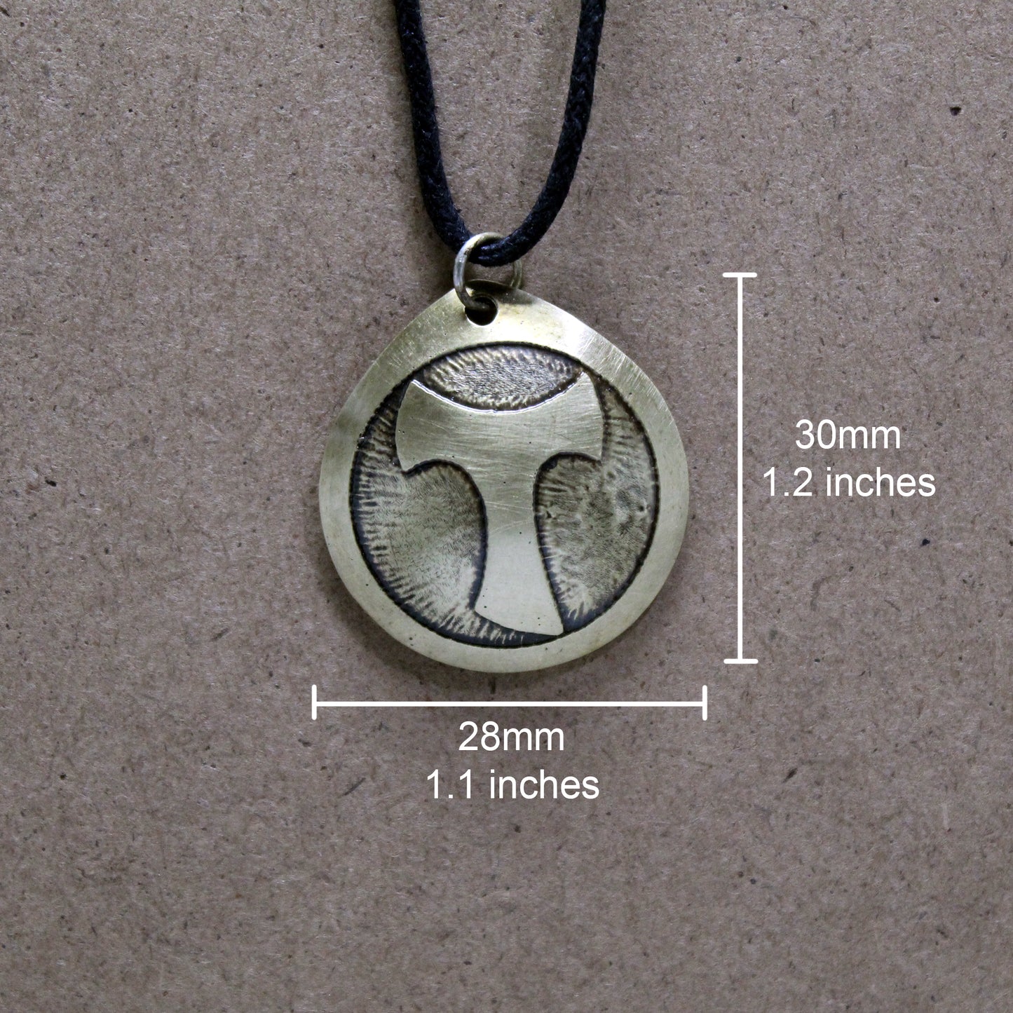Tau of the Camino de Santiago brass pendant