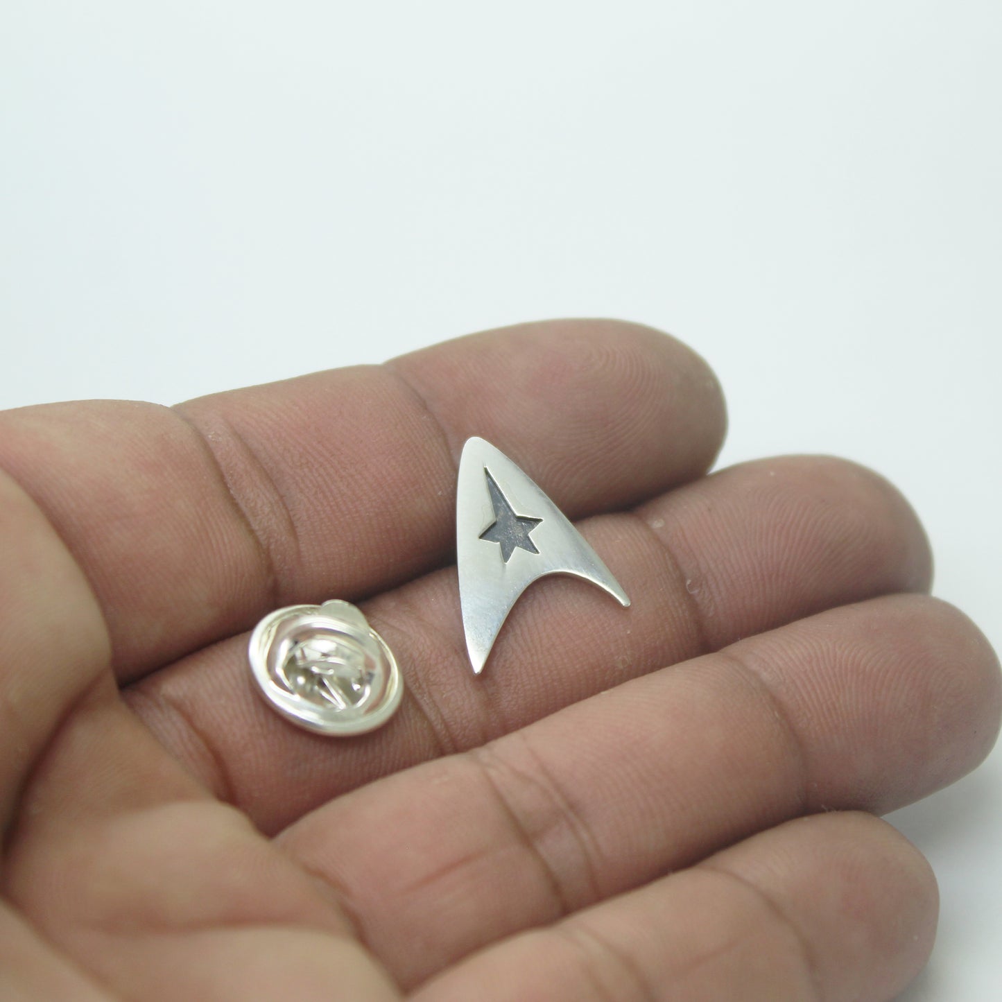 Star Trek Insignia Delta de la Flota Estelar pin en plata 925