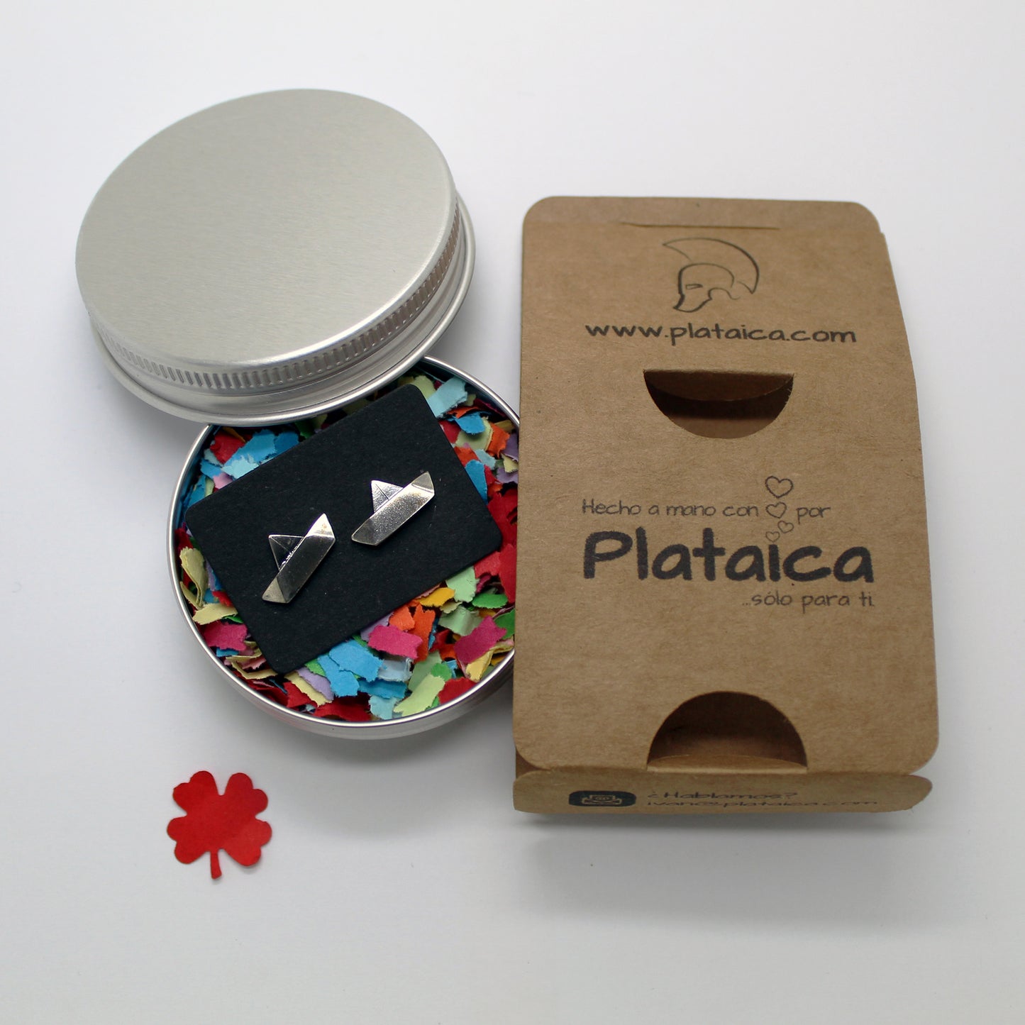 Barcos de papel pendientes de plata 925