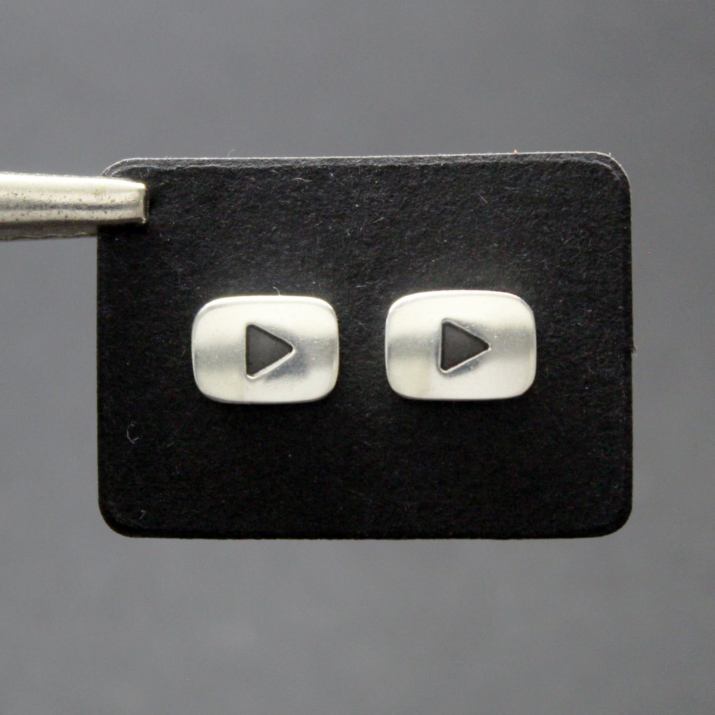 Pendientes logo de Youtube en plata 925