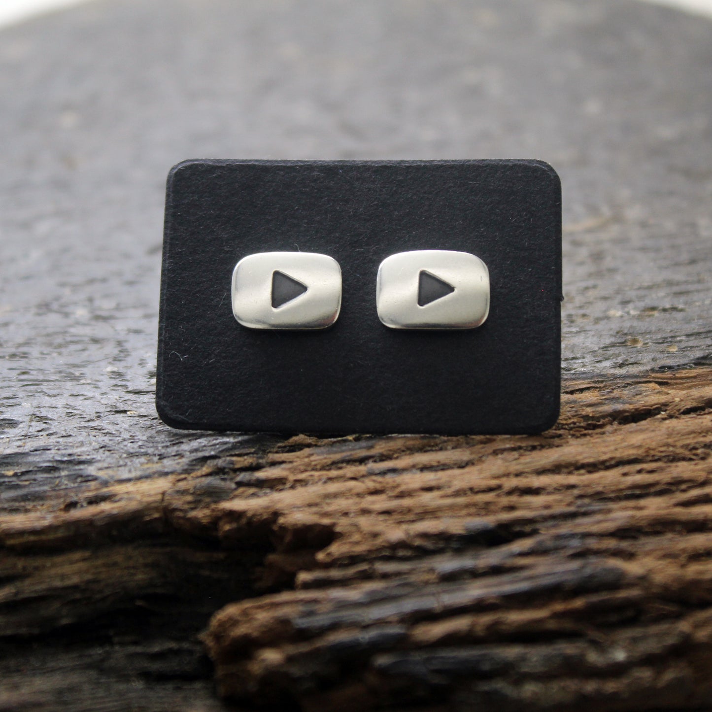 Pendientes logo de Youtube en plata 925