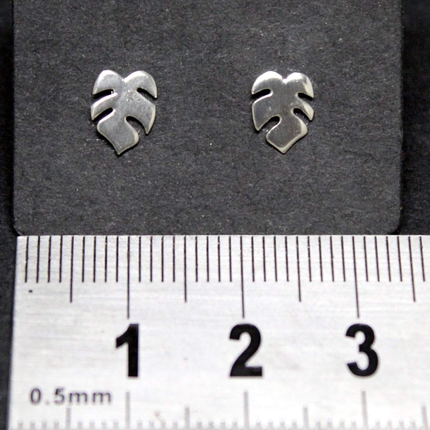 Pendientes MINI hojas de Monstera Deliciosa o Costilla de Adán en plata 925