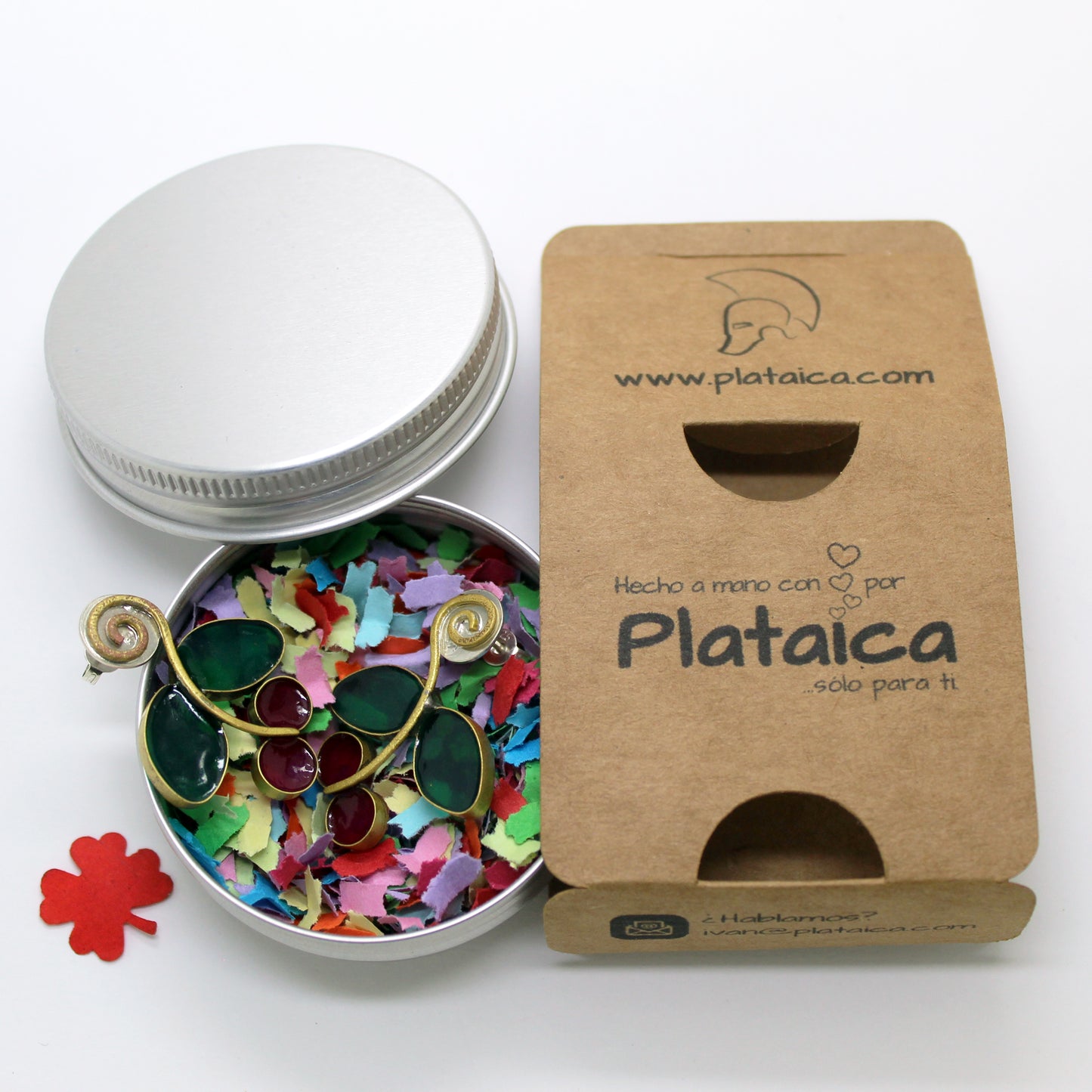 Pendientes Frutos Púrpuras de latón y resina UV