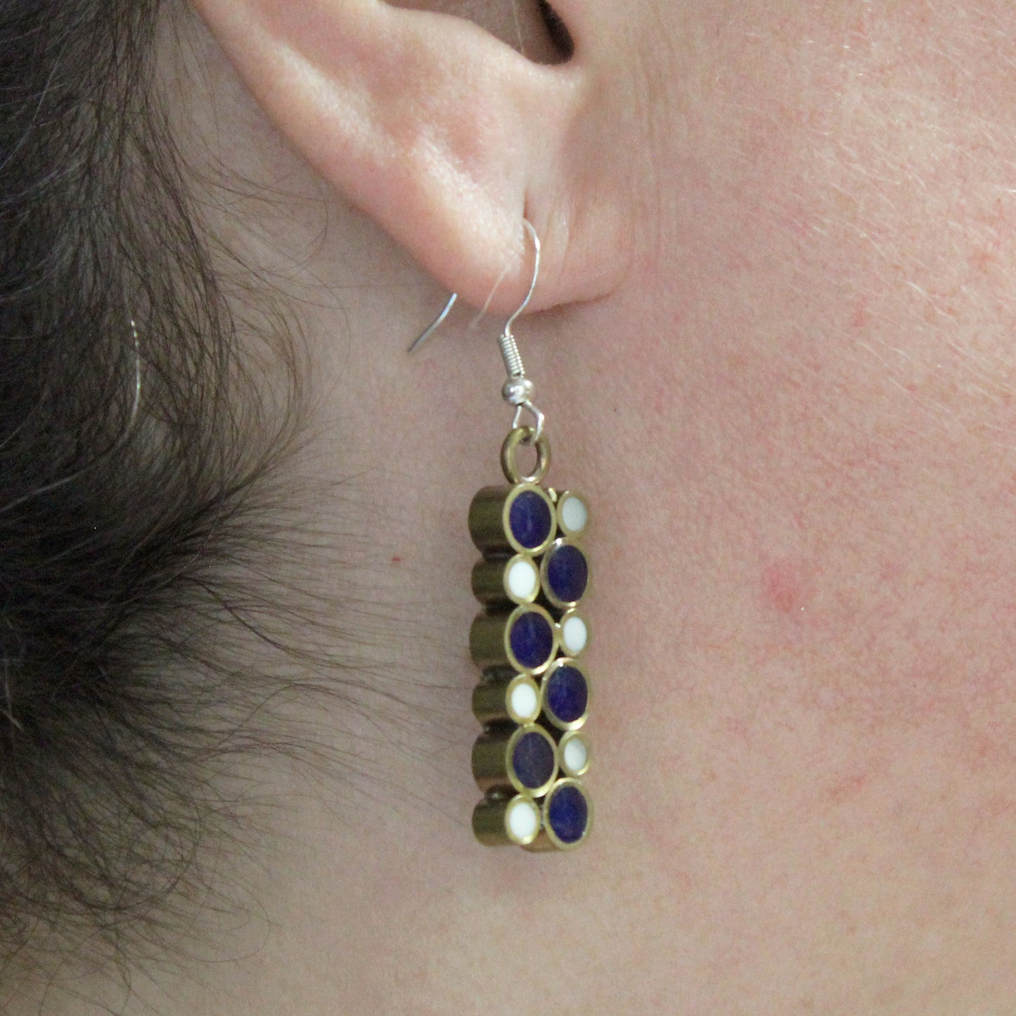 Pendientes "Olas de Medianoche" de latón y plata 925
