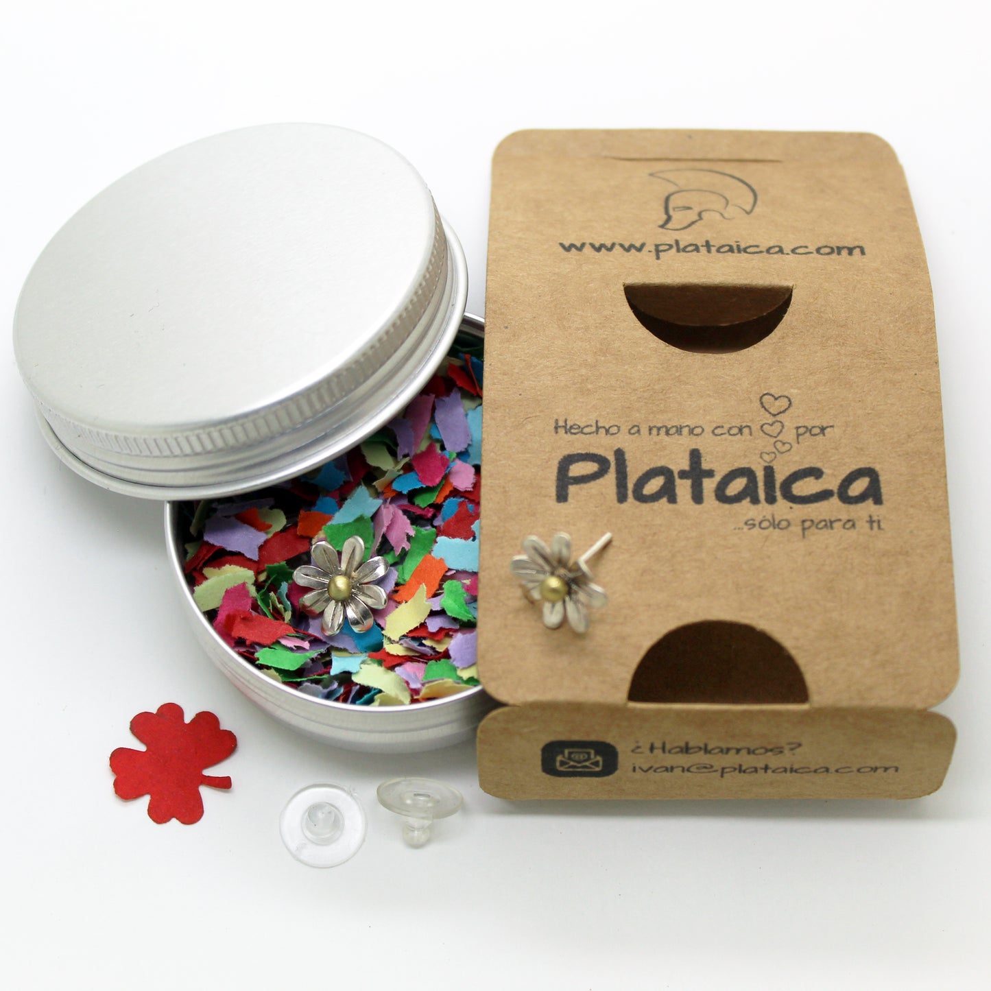 Pendientes Mini Margaritas de plata 925 y latón