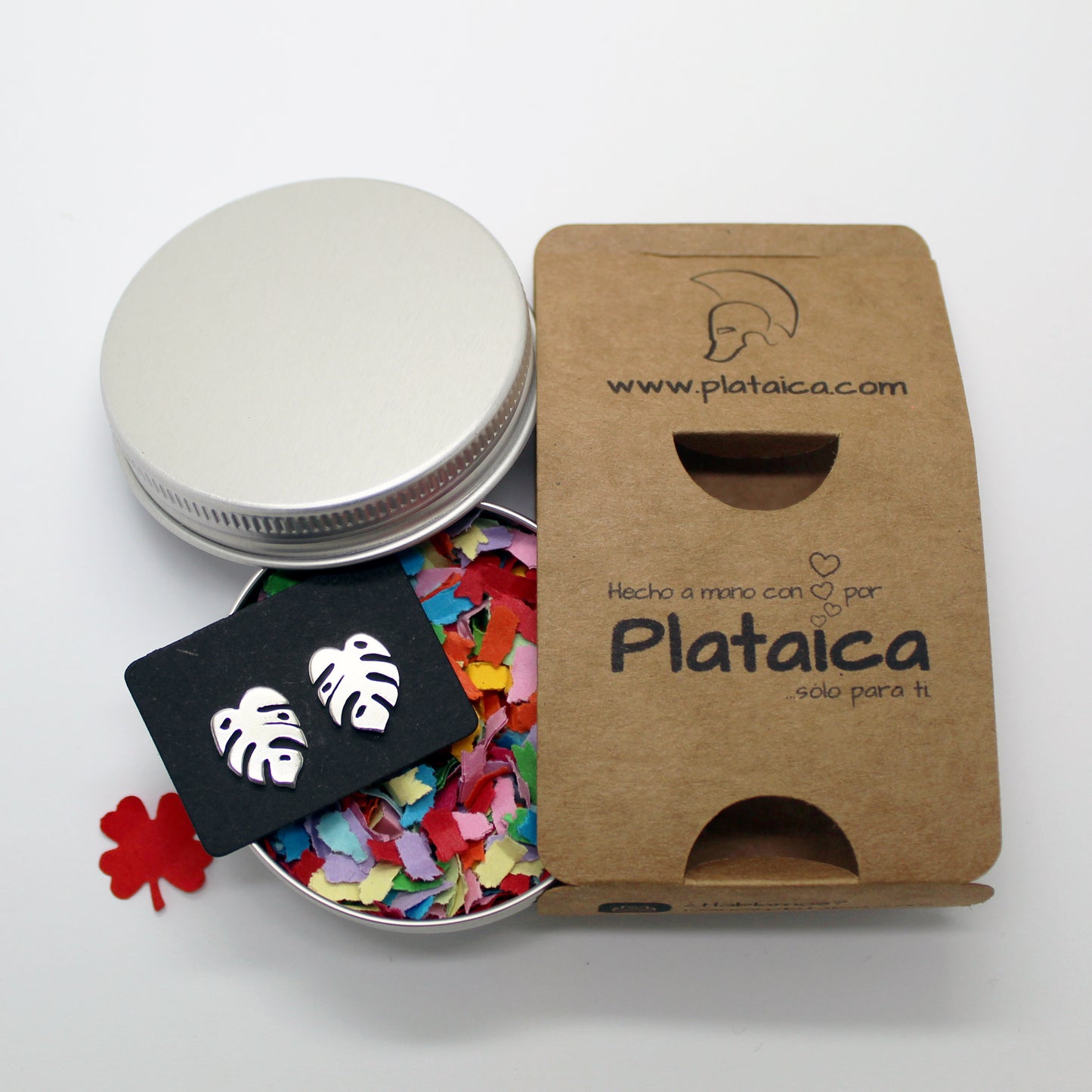 Pendientes Hojas de Monstera Deliciosa o Costilla de Adán en plata 925