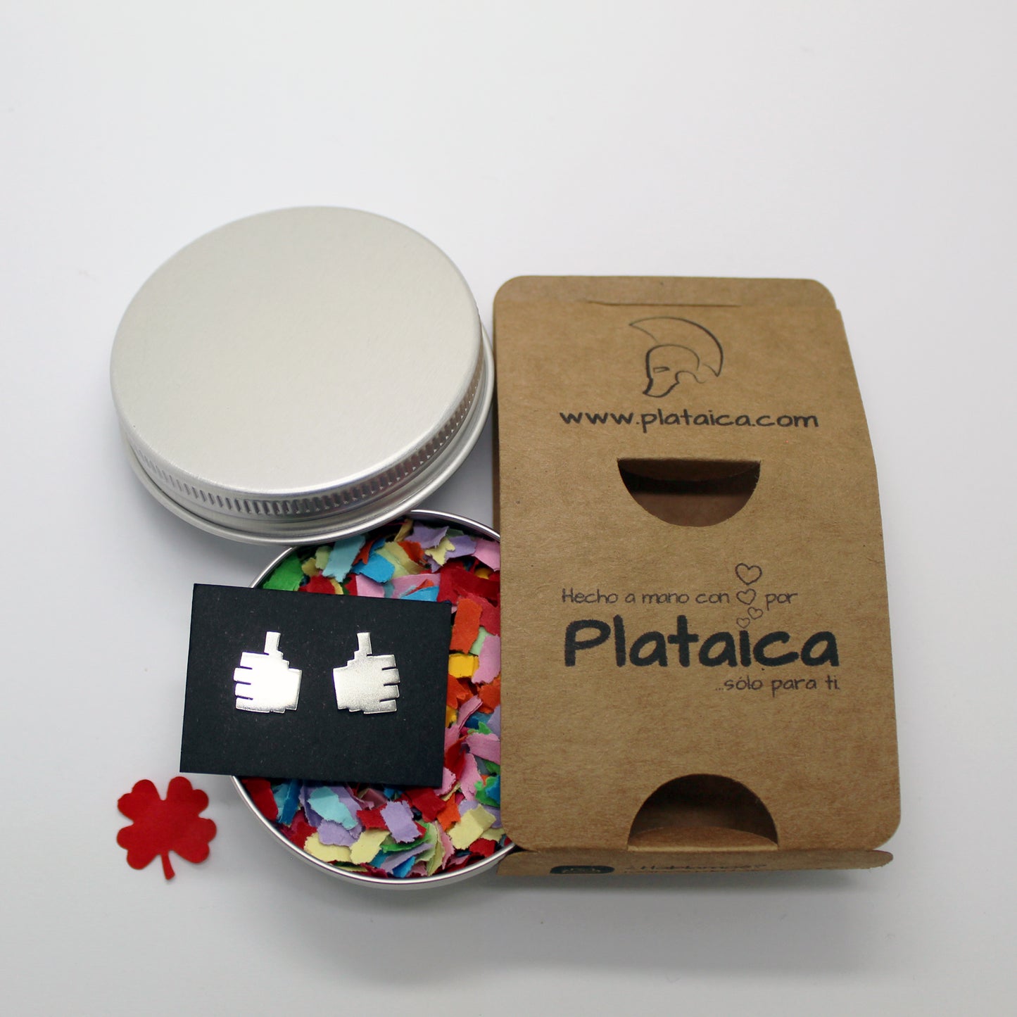 Mano like en 8 bits Pendientes de plata 925