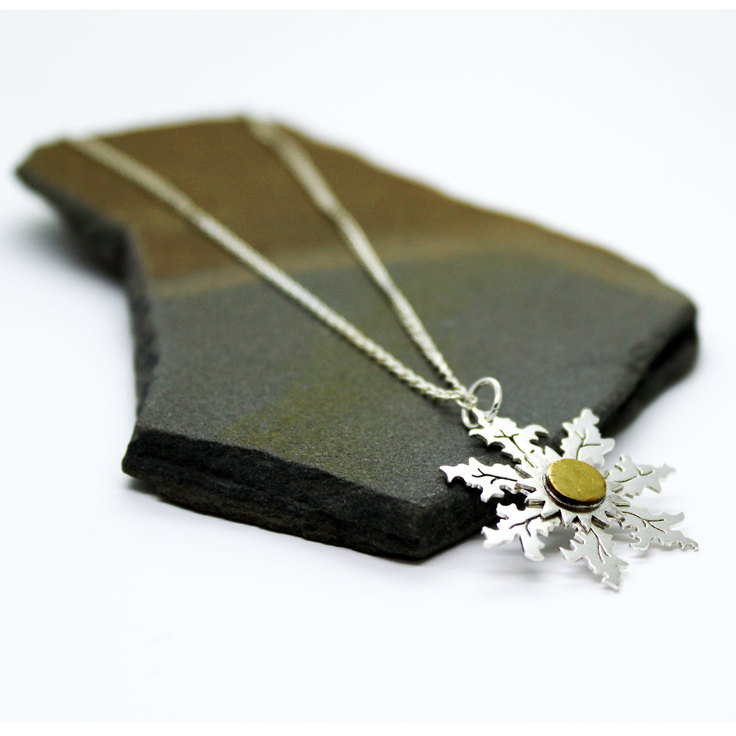 Eguzkilore pendant in 925 silver and brass