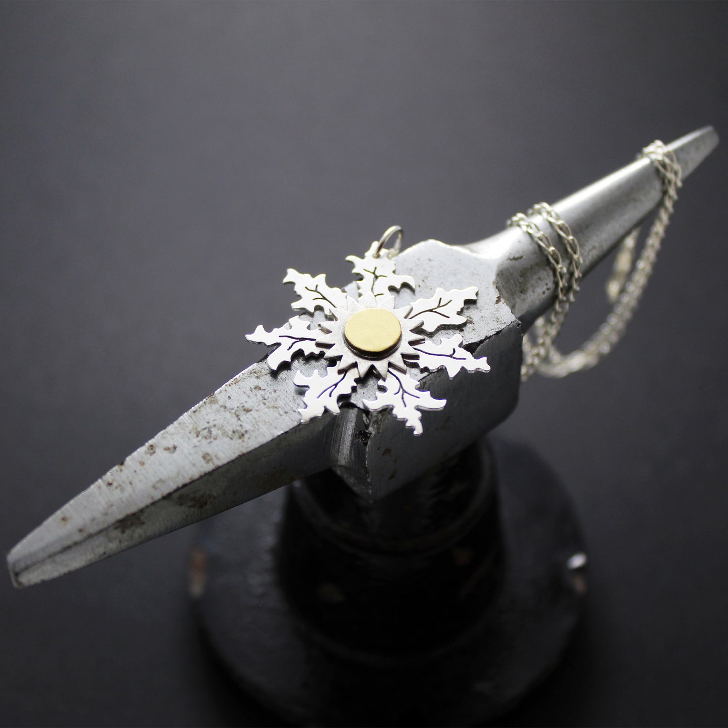 Eguzkilore pendant in 925 silver and brass