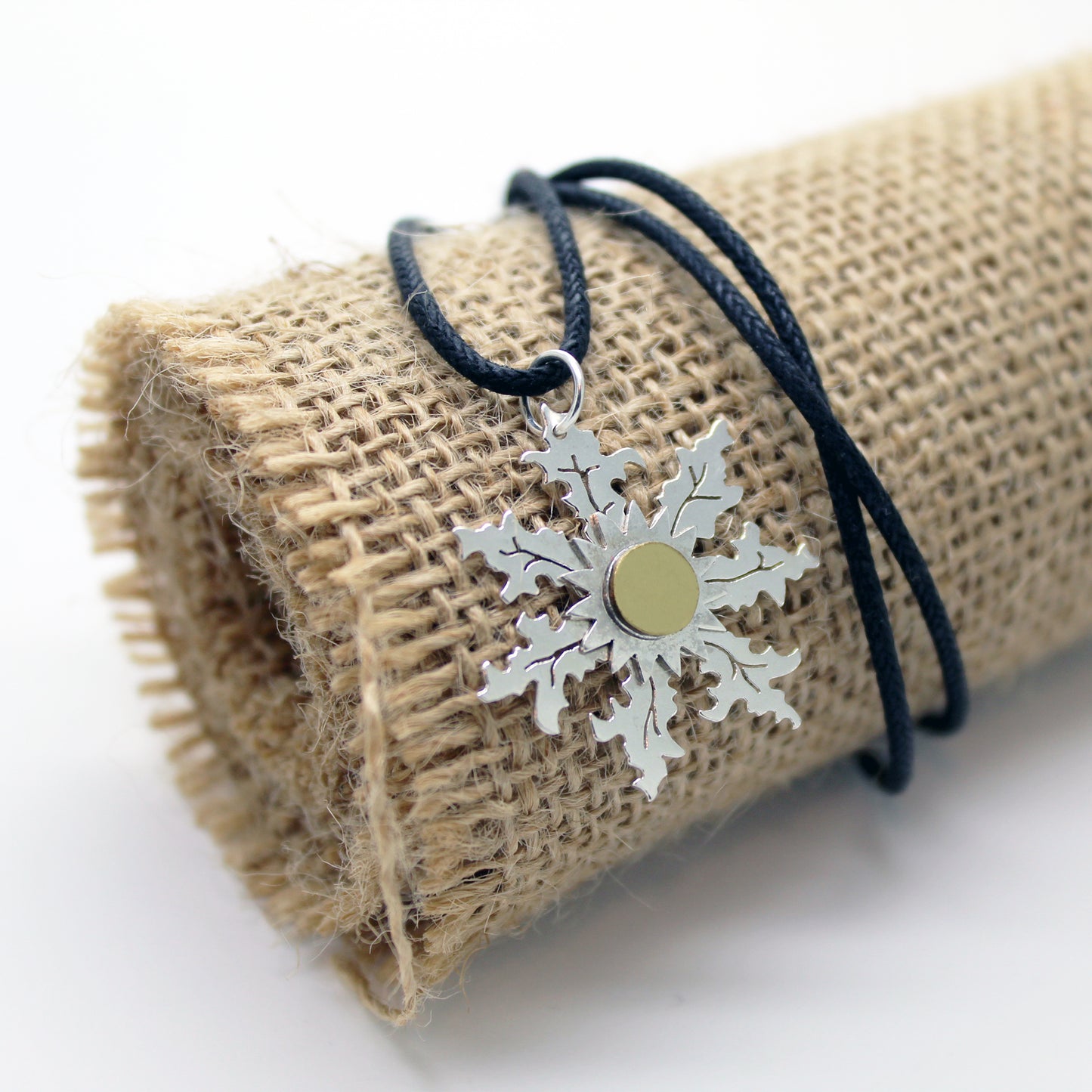 Eguzkilore pendant in 925 silver and brass