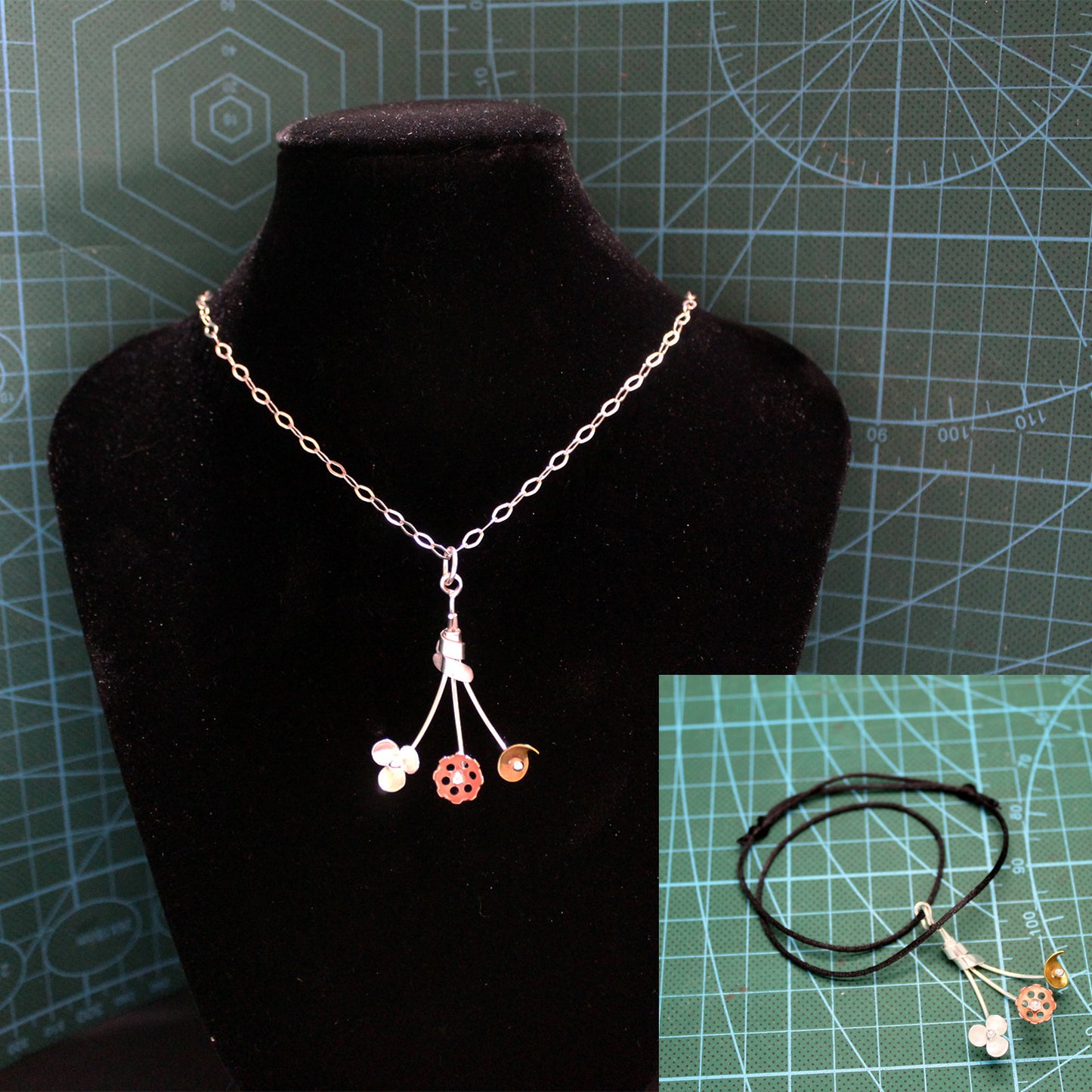 El Colgante de Susanne en plata 925, latón y cobre