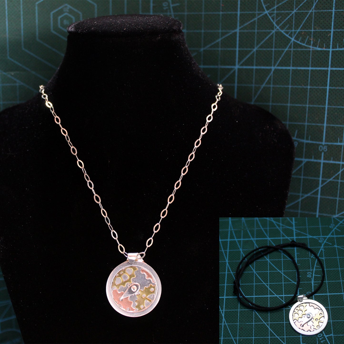 Colgante Brújula de las Hadas en plata 925, latón y cobre