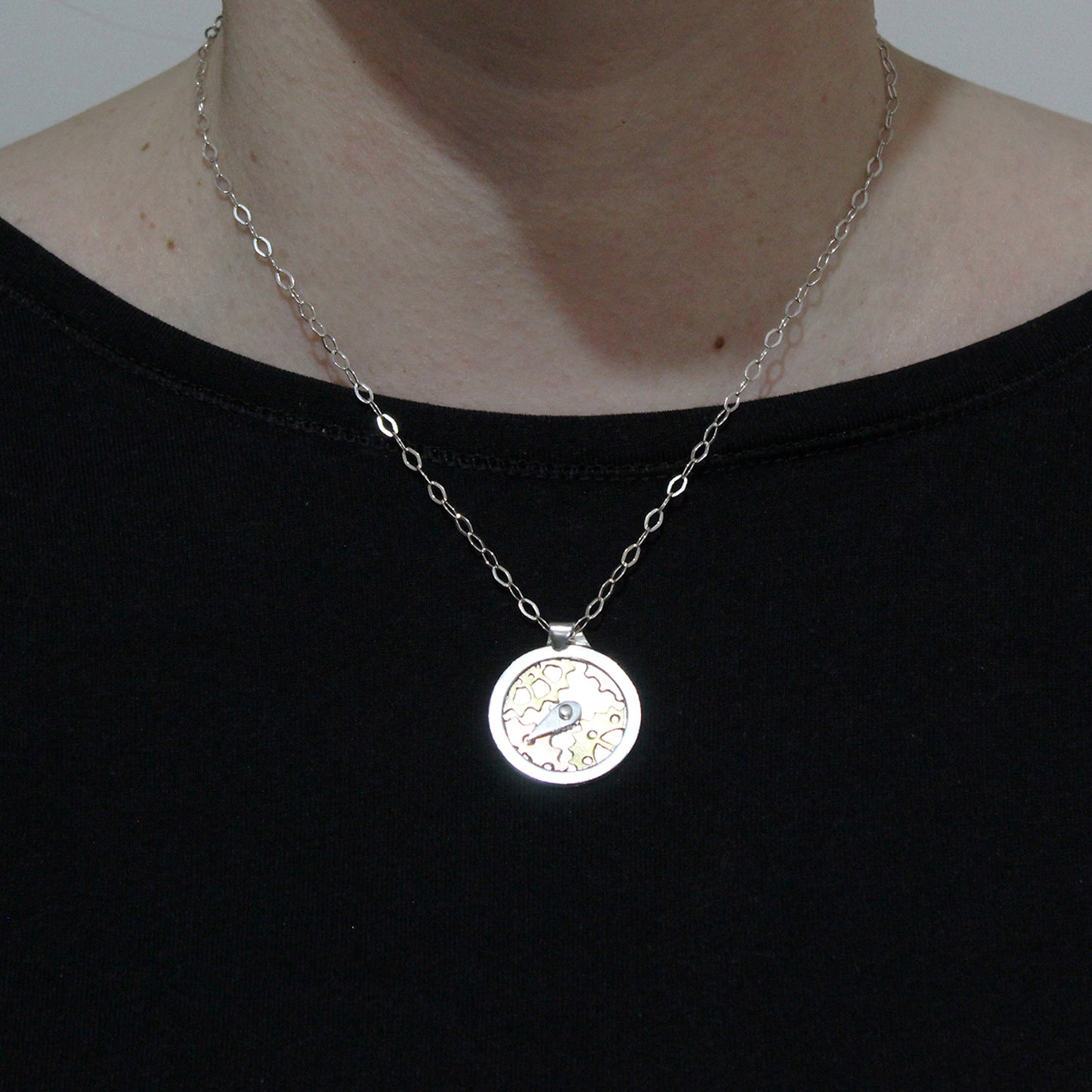 Colgante Brújula de las Hadas en plata 925, latón y cobre