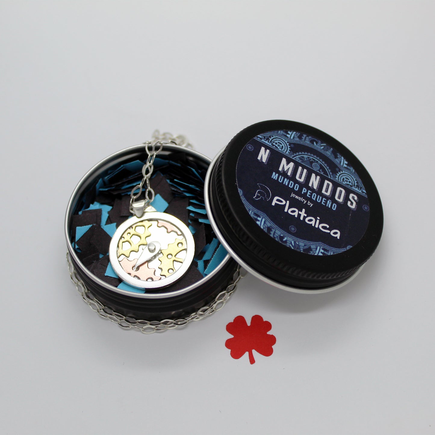 Colgante Brújula de las Hadas en plata 925, latón y cobre