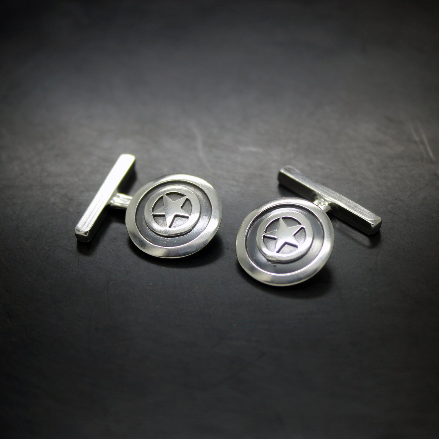 Gemelos Escudo Capitán América en plata 925