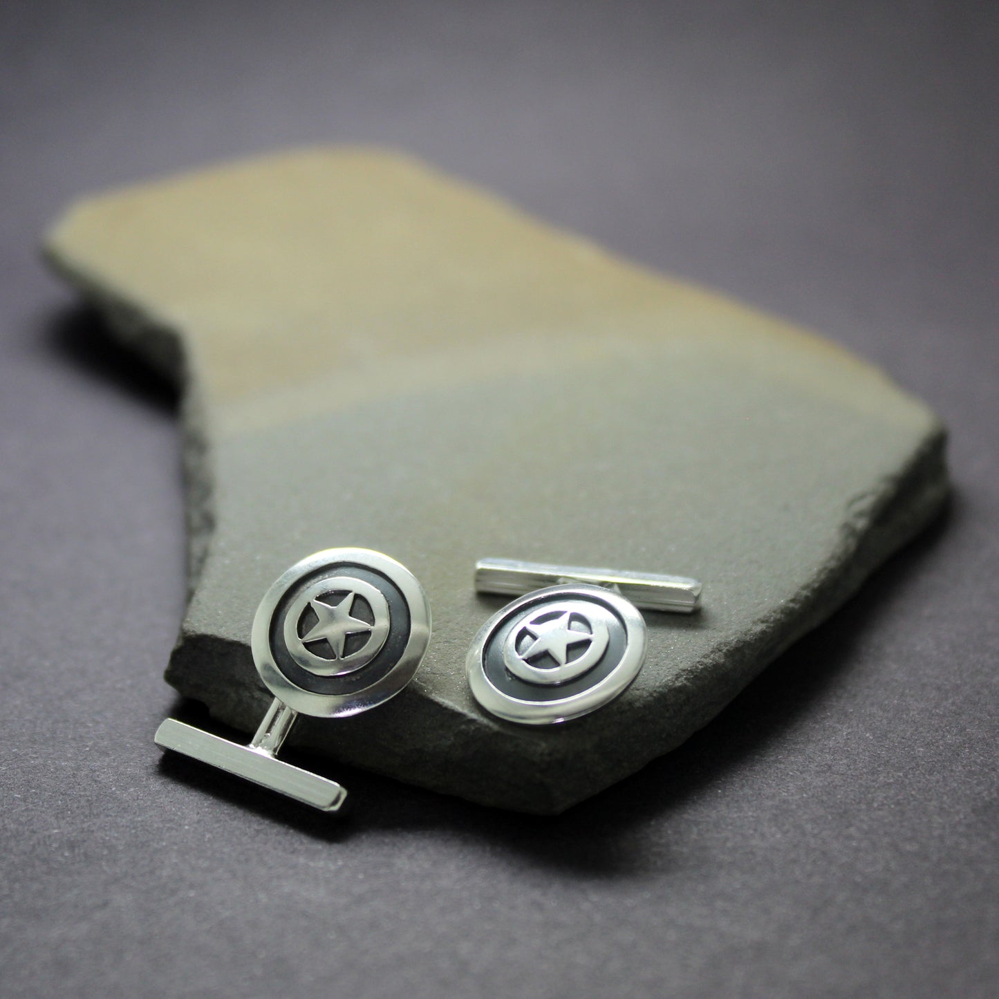 Gemelos Escudo Capitán América en plata 925