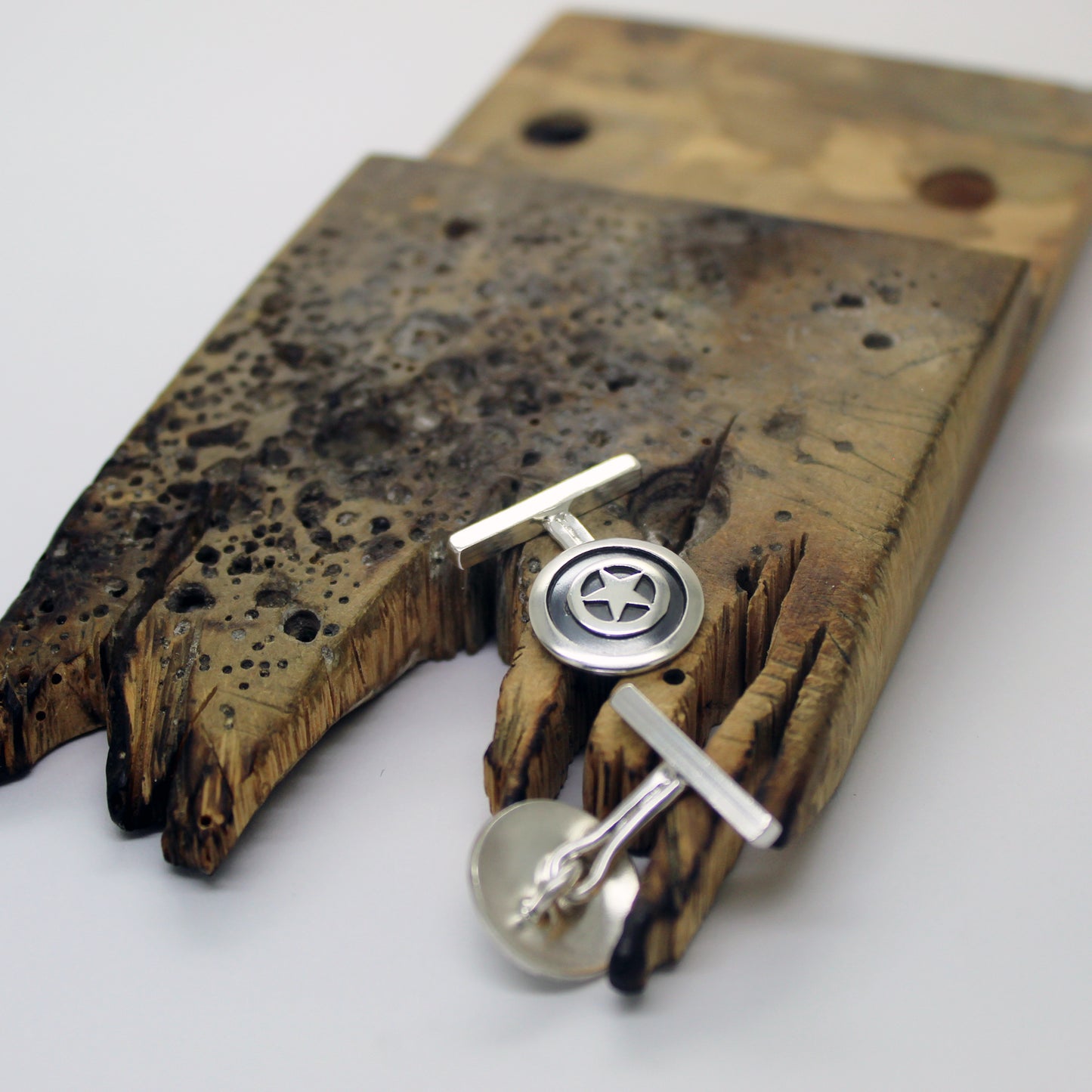 Gemelos Escudo Capitán América en plata 925