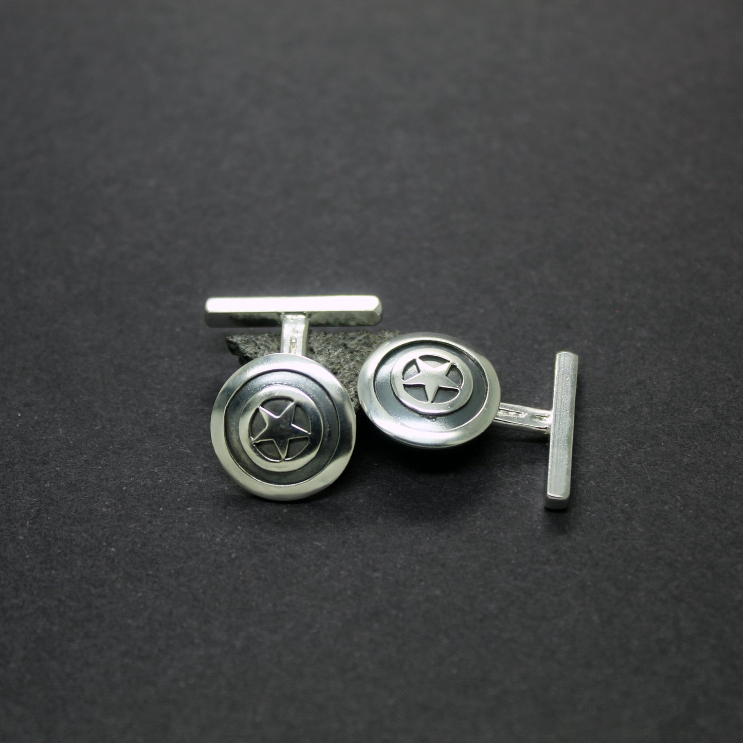 Gemelos Escudo Capitán América en plata 925