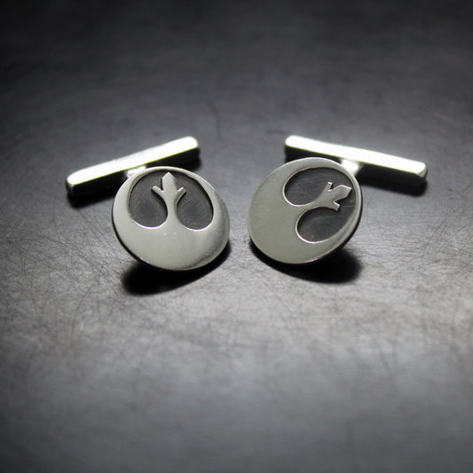 Símbolo de la Alianza Rebelde Star Wars gemelos de plata 925