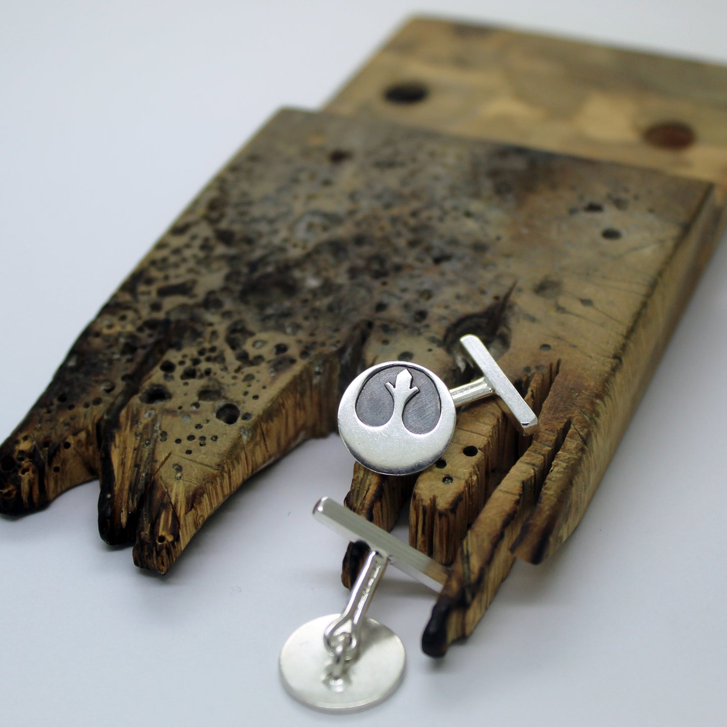 Símbolo de la Alianza Rebelde Star Wars gemelos de plata 925