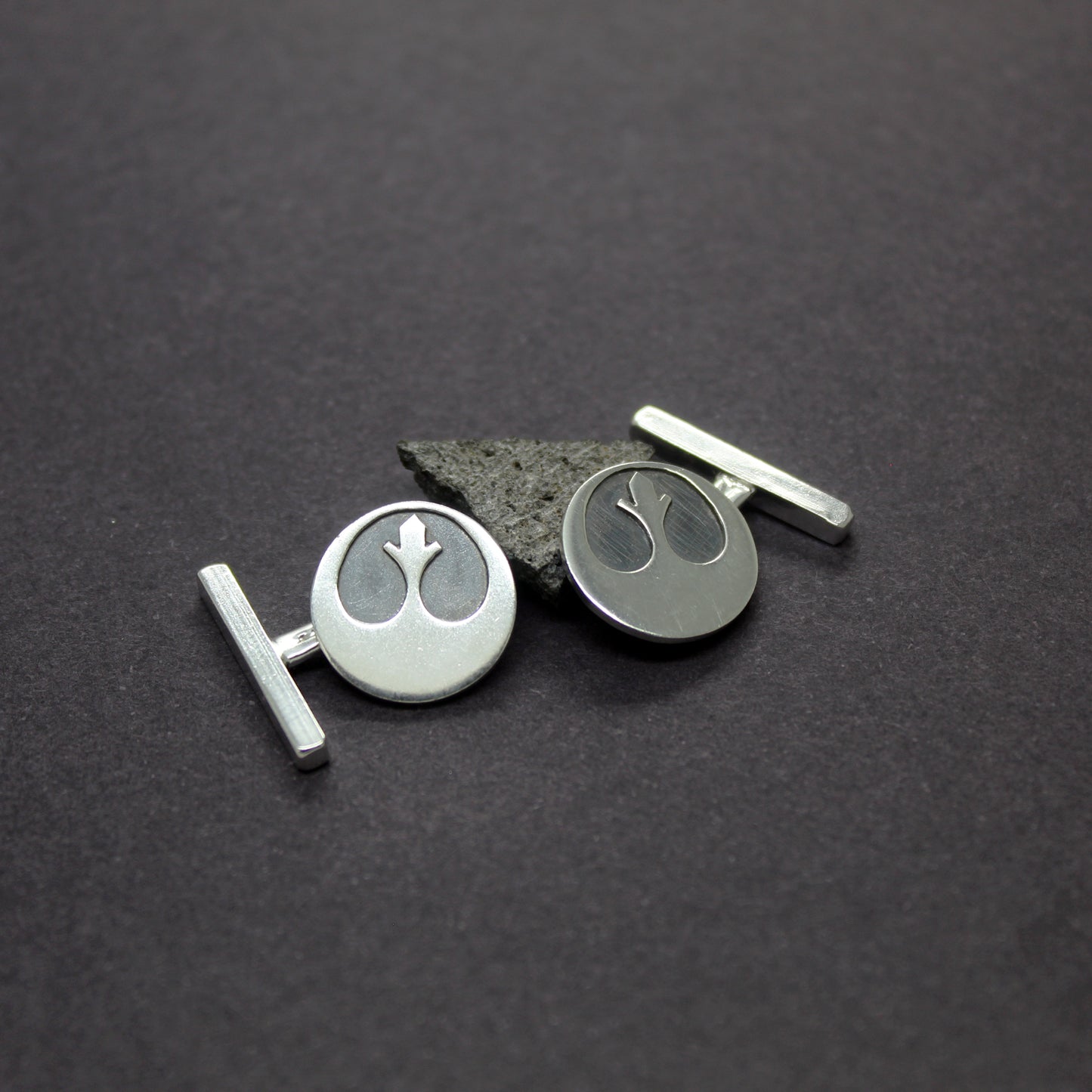 Símbolo de la Alianza Rebelde Star Wars gemelos de plata 925