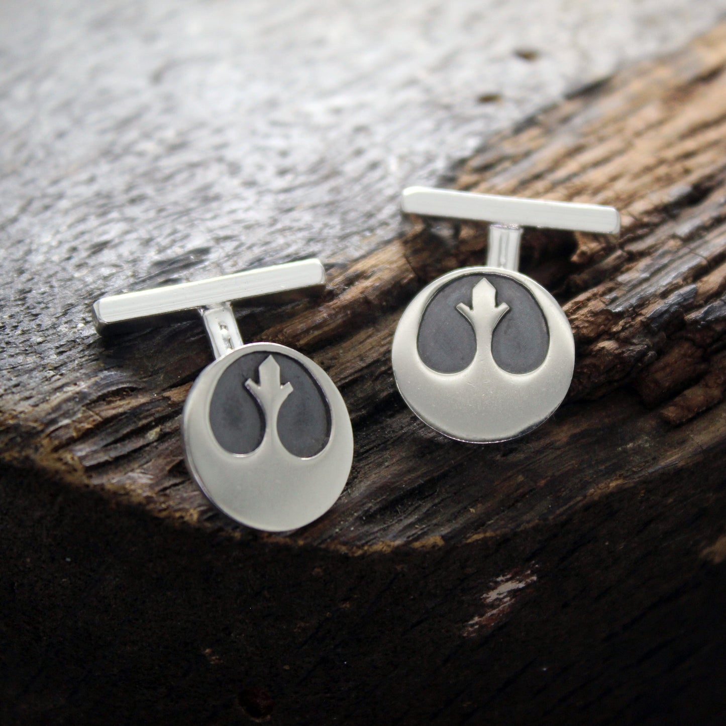 Símbolo de la Alianza Rebelde Star Wars gemelos de plata 925