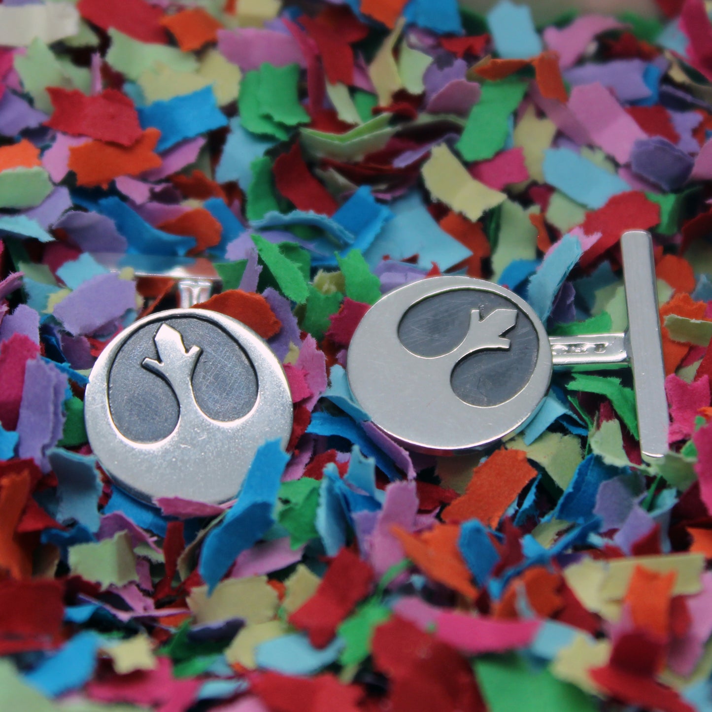 Símbolo de la Alianza Rebelde Star Wars gemelos de plata 925