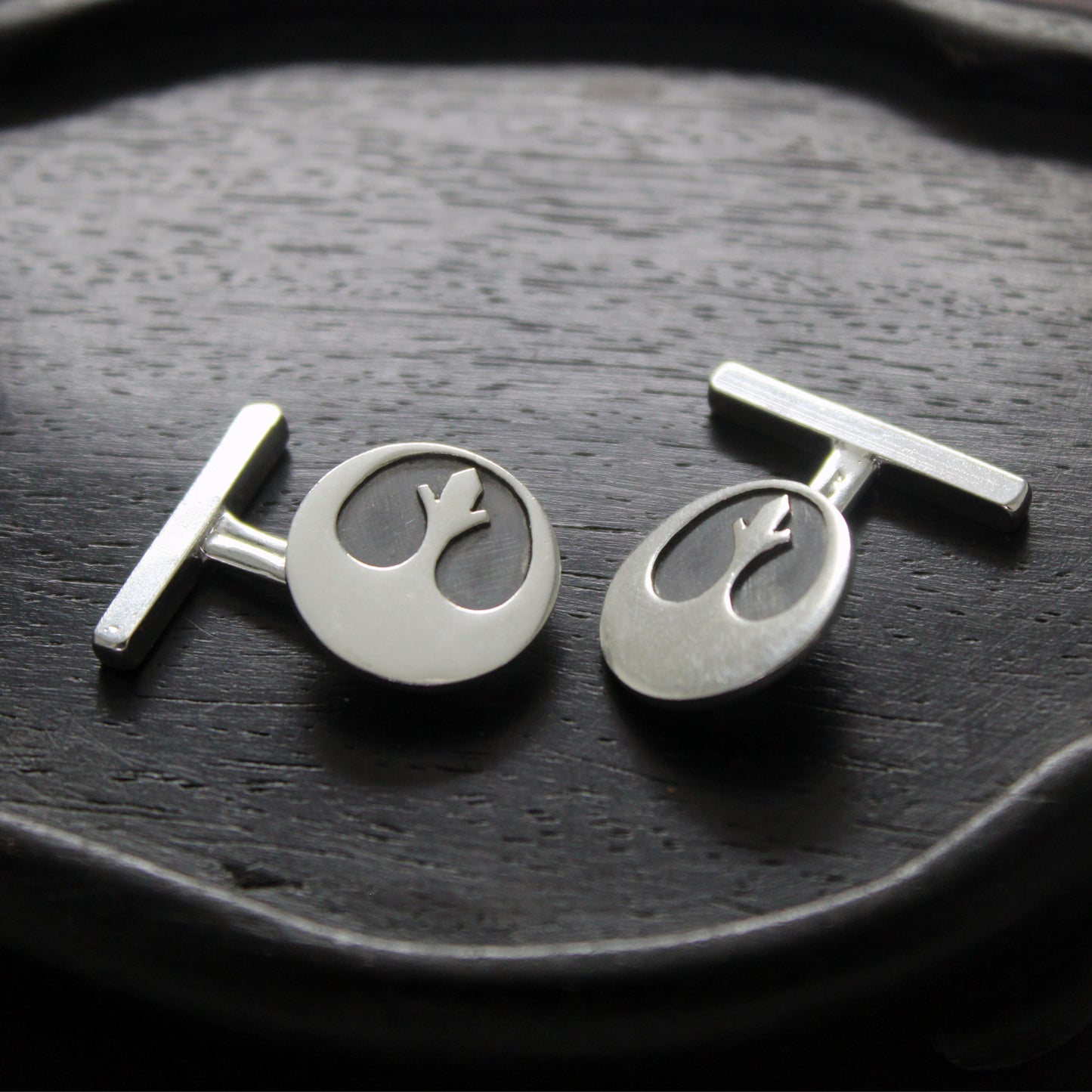 Símbolo de la Alianza Rebelde Star Wars gemelos de plata 925