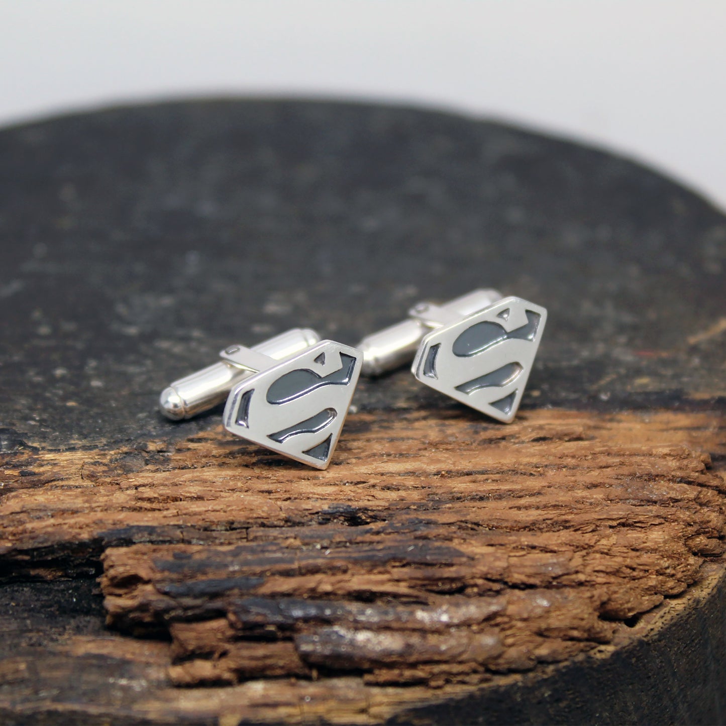 Símbolo de Superman gemelos de plata 925