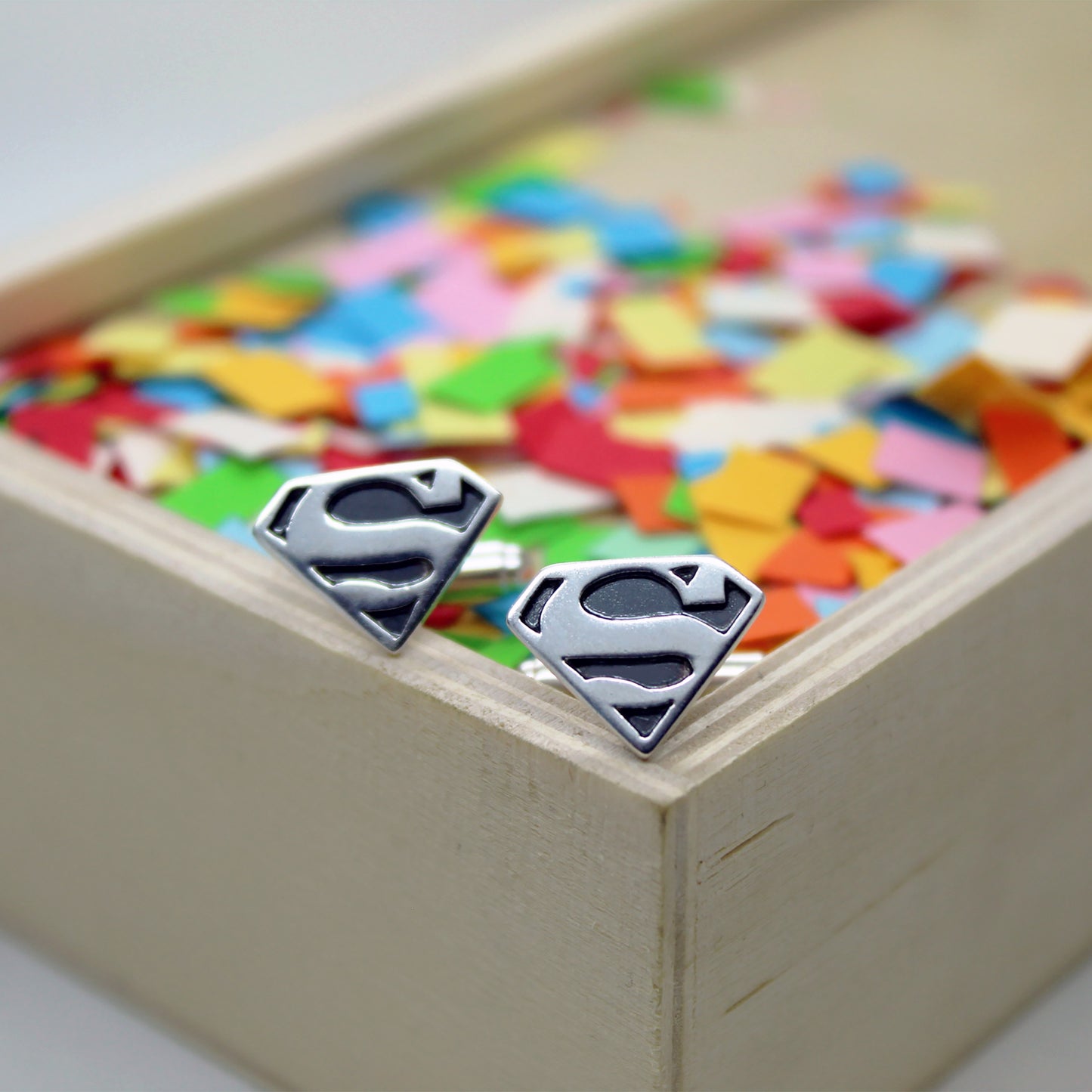 Símbolo de Superman gemelos de plata 925