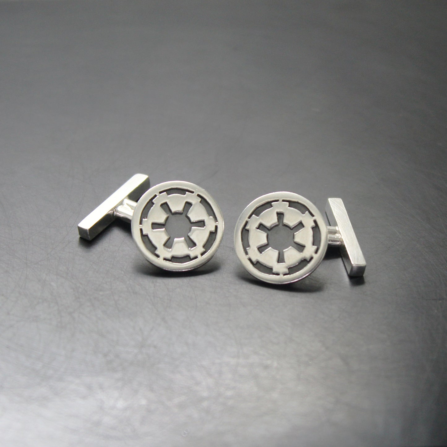 Symbol of the Galactic Empire Star Wars cufflinks in 925 silver