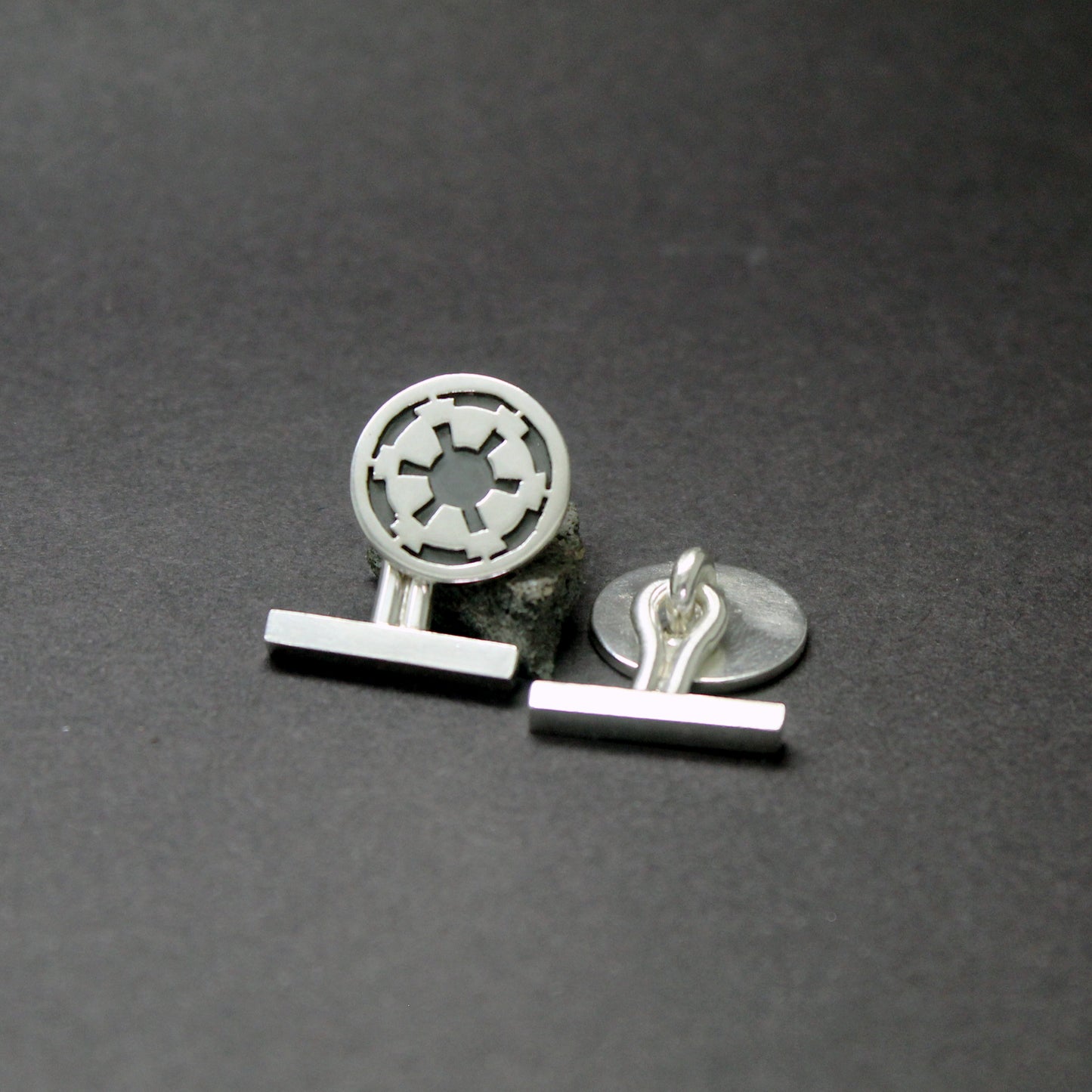 Symbol of the Galactic Empire Star Wars cufflinks in 925 silver