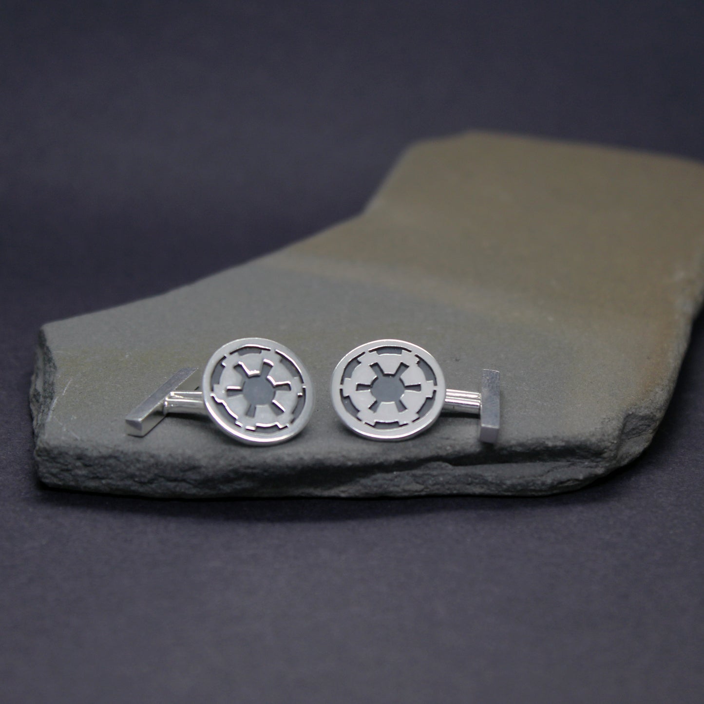 Symbol of the Galactic Empire Star Wars cufflinks in 925 silver