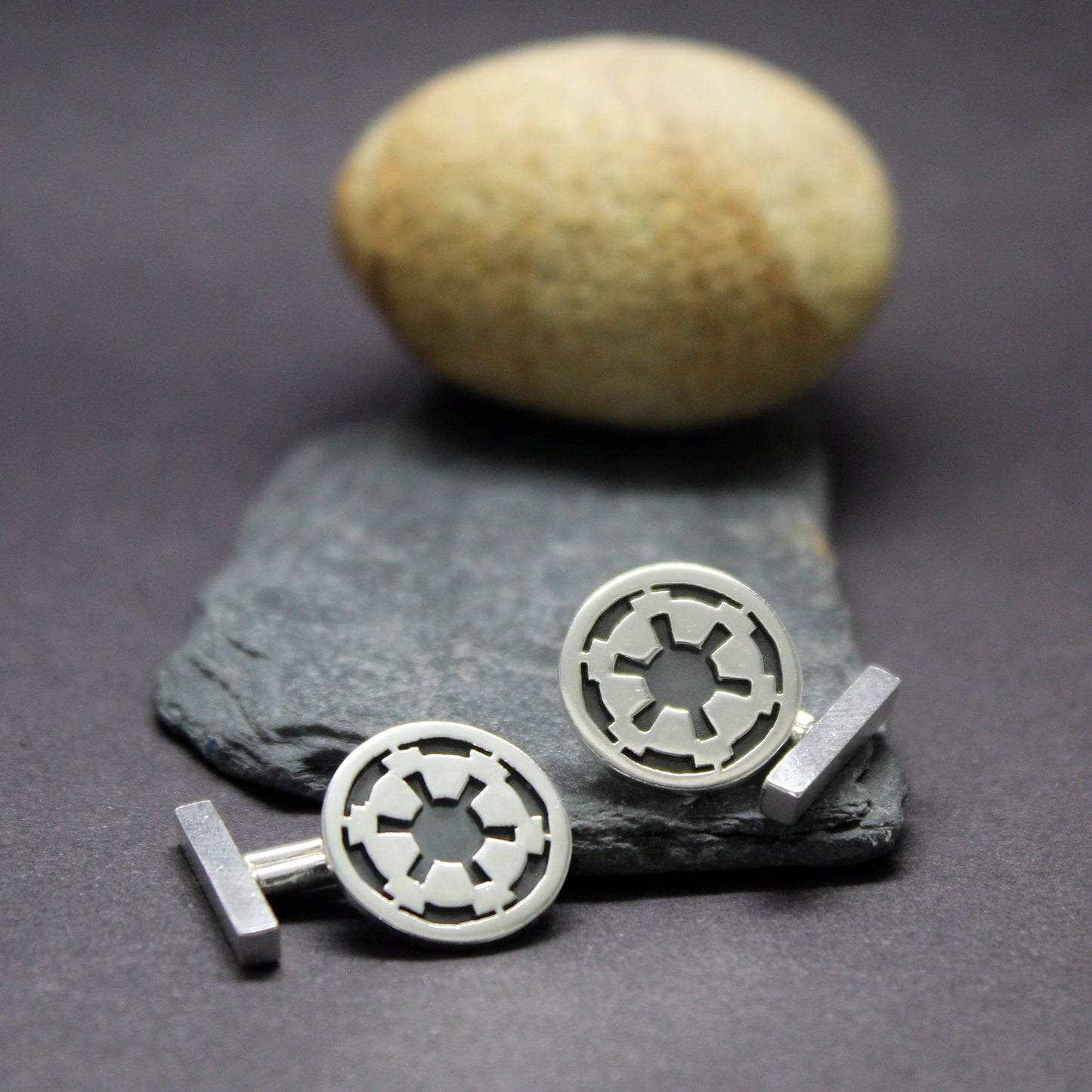 Symbol of the Galactic Empire Star Wars cufflinks in 925 silver