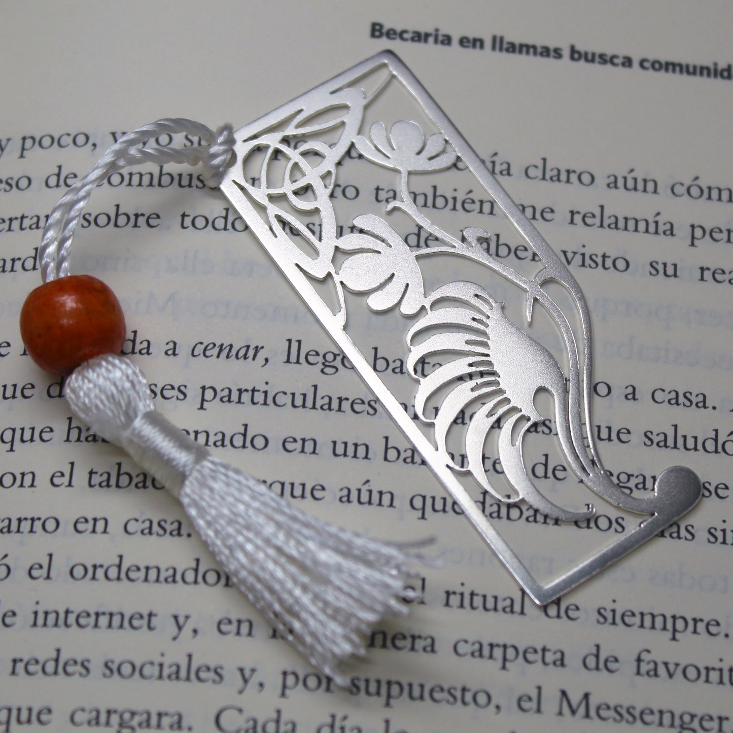 Marcapáginas de plata 925 con calado Art Nouveau