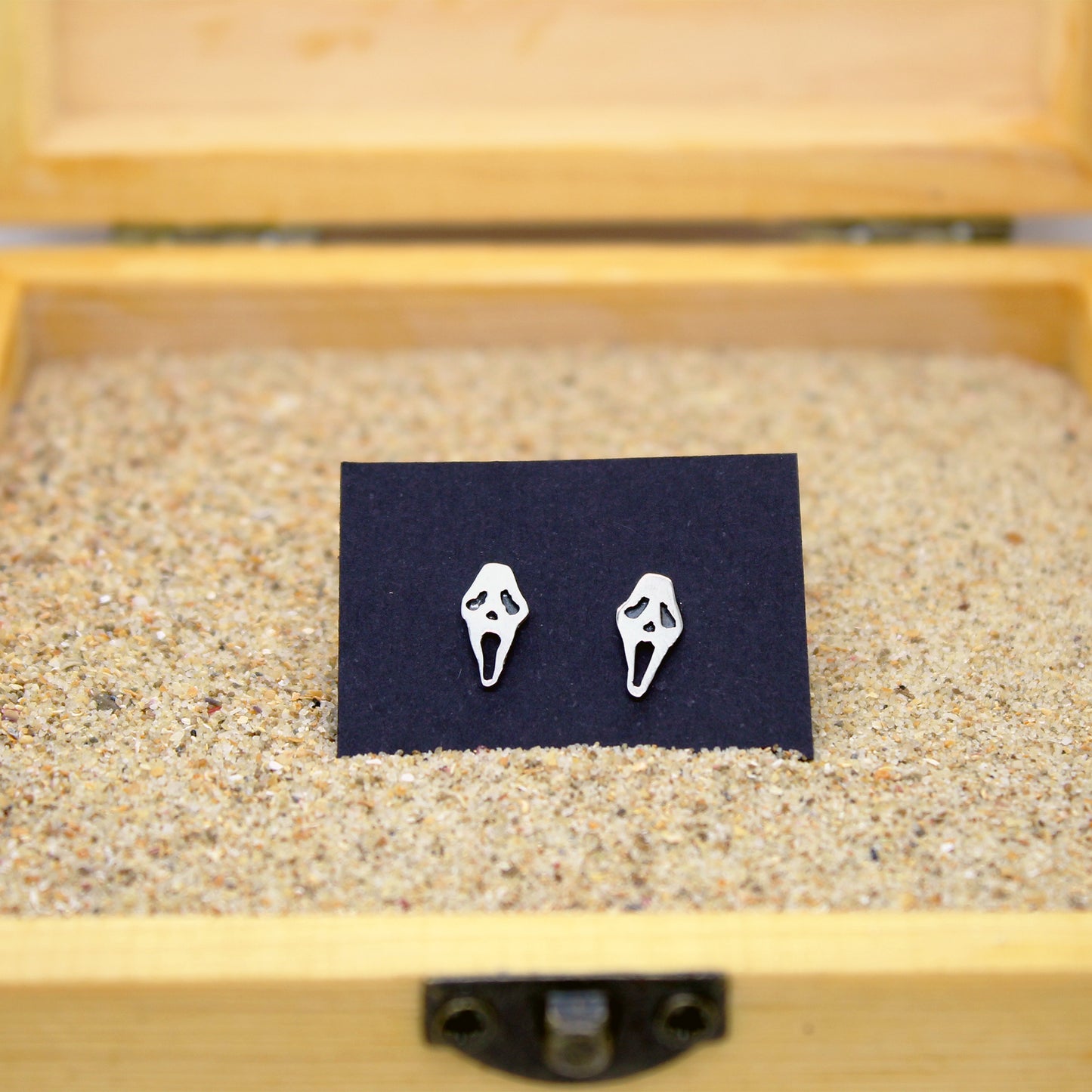 Ghostface Scream mask mini earrings in 925 silver
