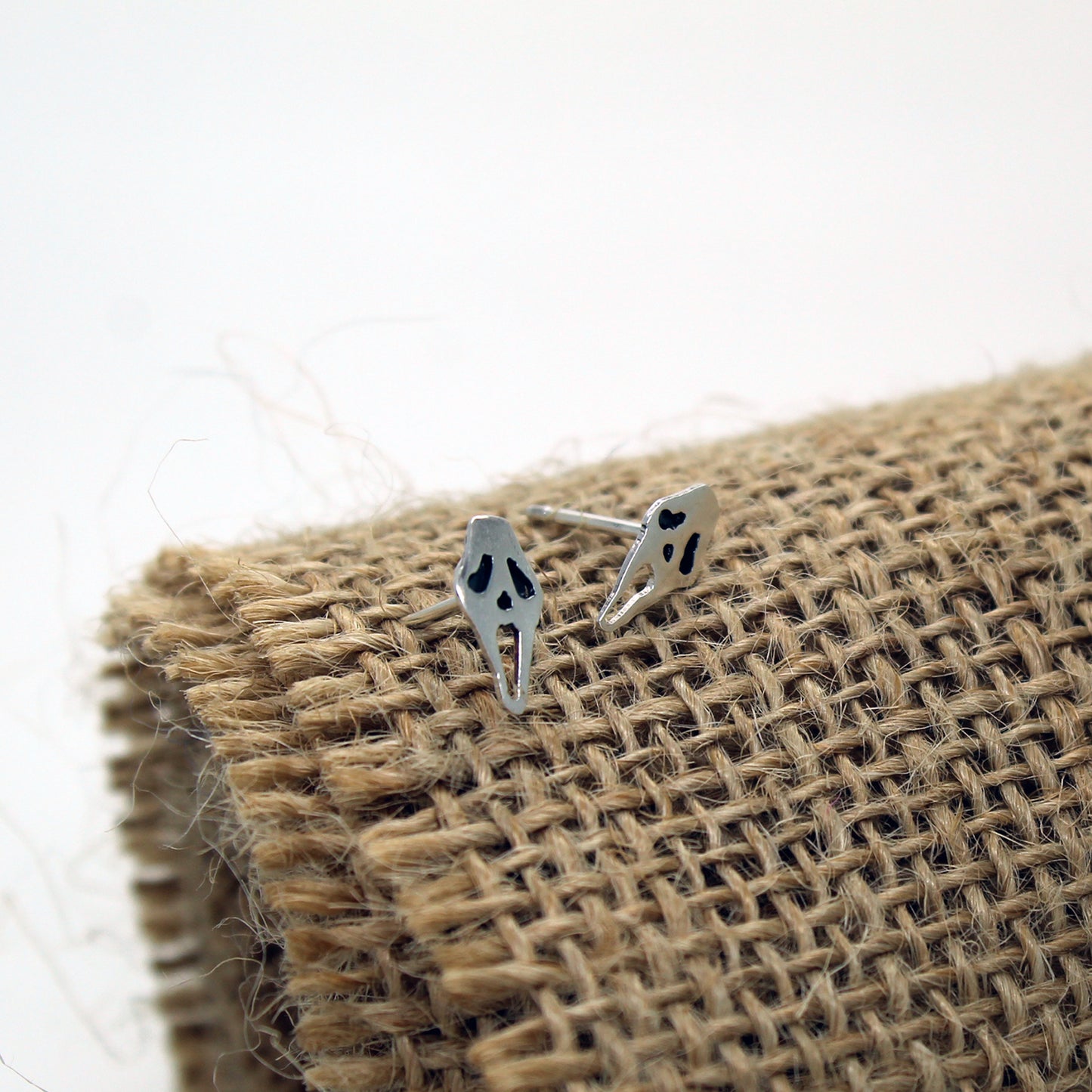 Ghostface Scream mask mini earrings in 925 silver